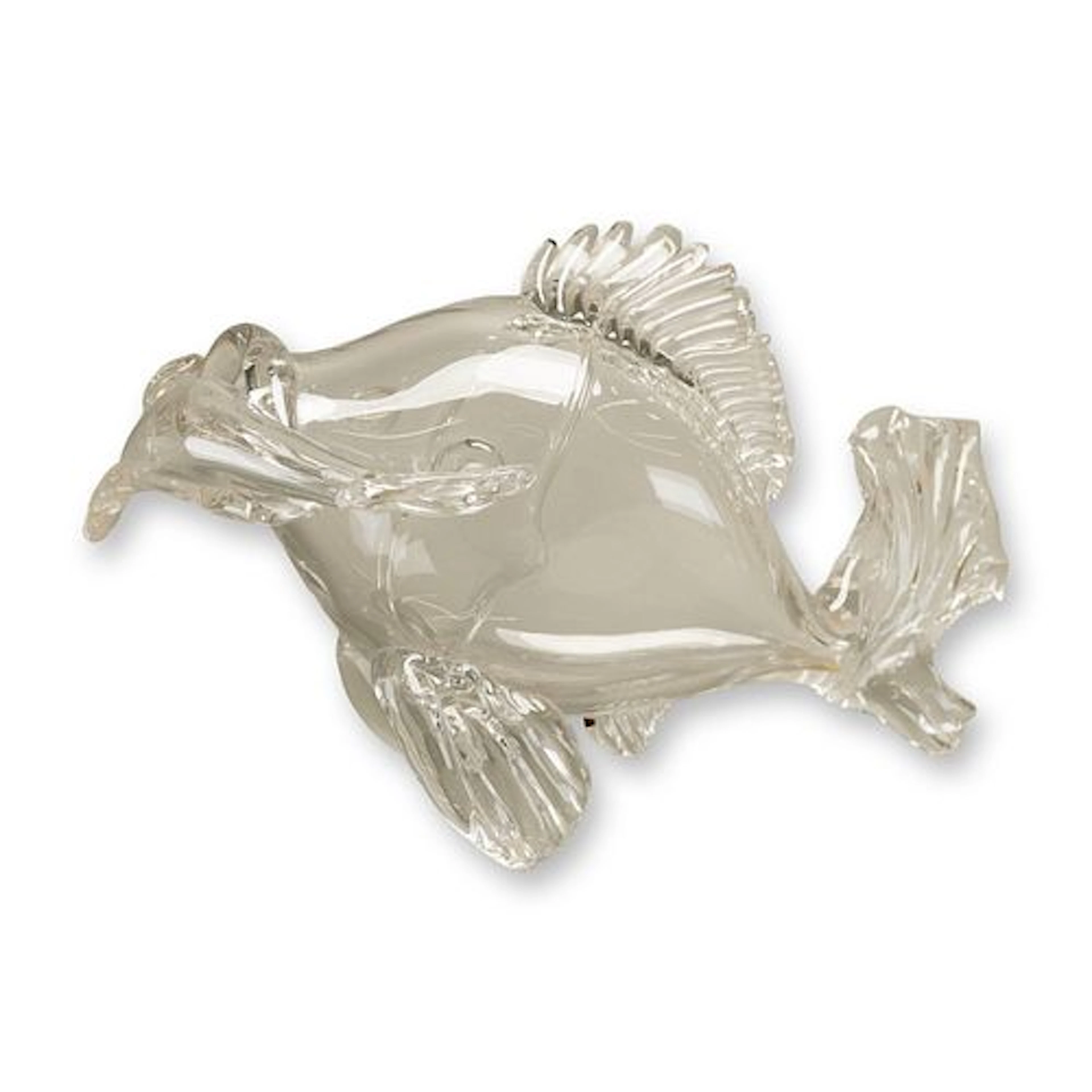 Jean Sala, French Art Deco Saint-Louis Crystal Fish Sculpture, Signed