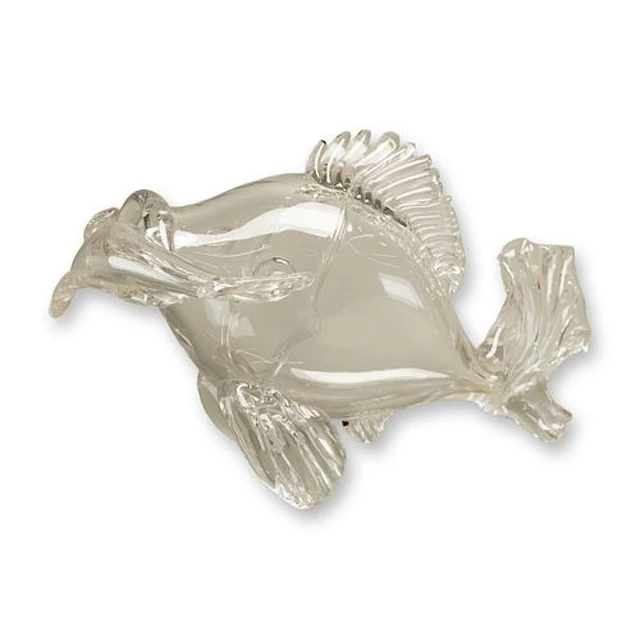 Jean Sala, French Art Deco Saint-Louis Crystal Fish Sculpture, Signed