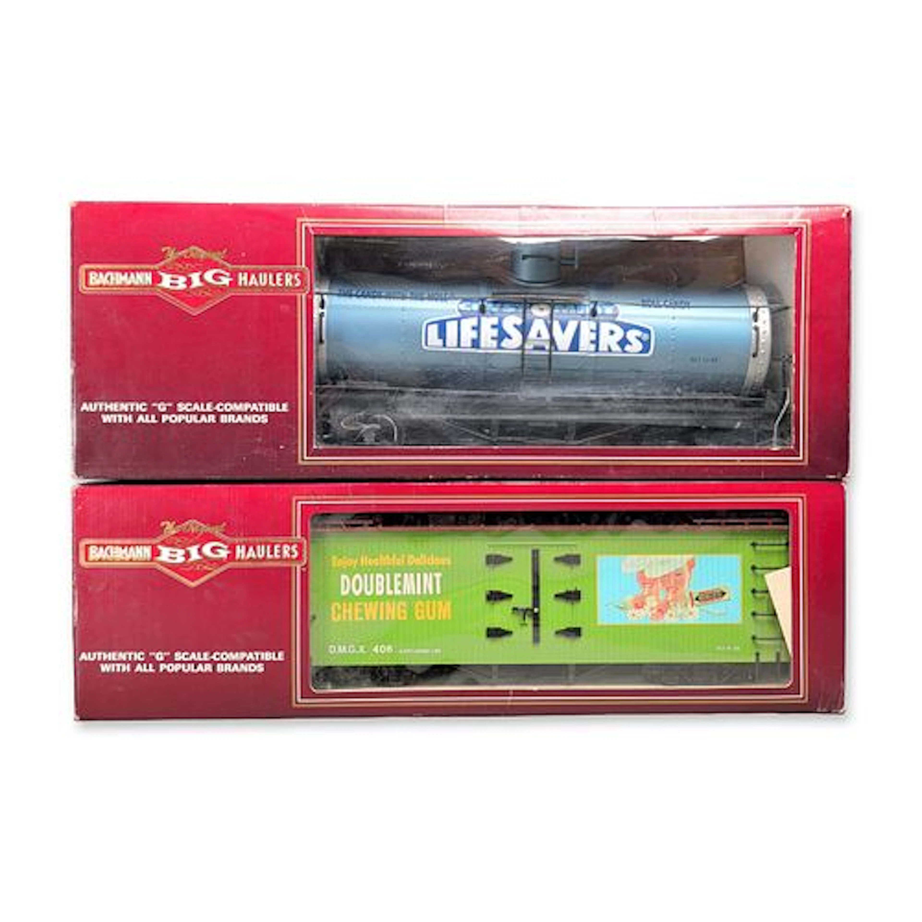 2pc Bachmann Big Haulers G Scale Billboard Model Train Cars