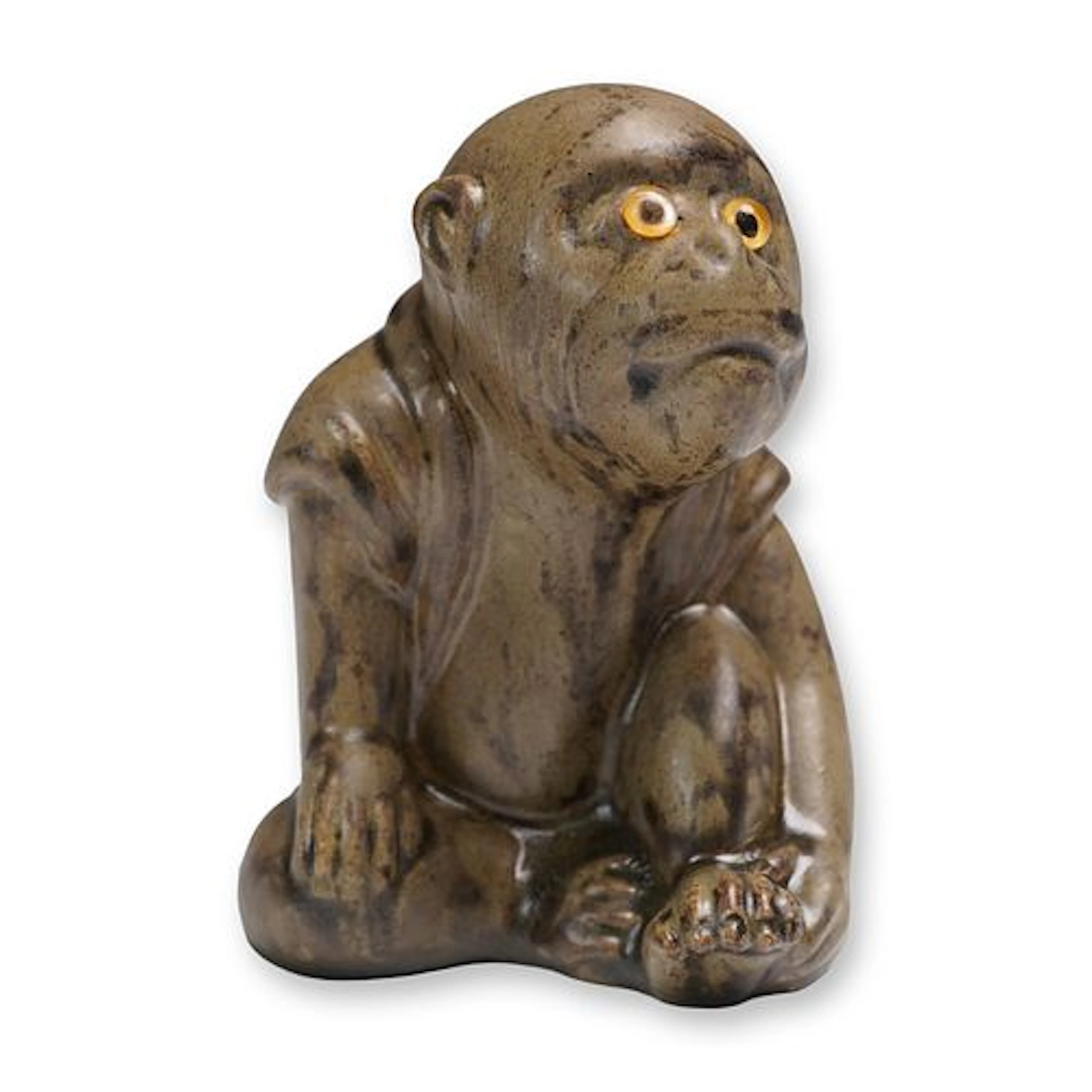 Rare Bernard Moore Experimental Seated Monkey Figurine