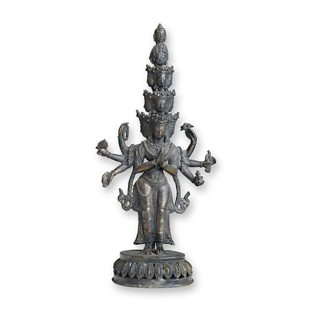Indian Bronze Multi-Armed and Multi-Head Deity