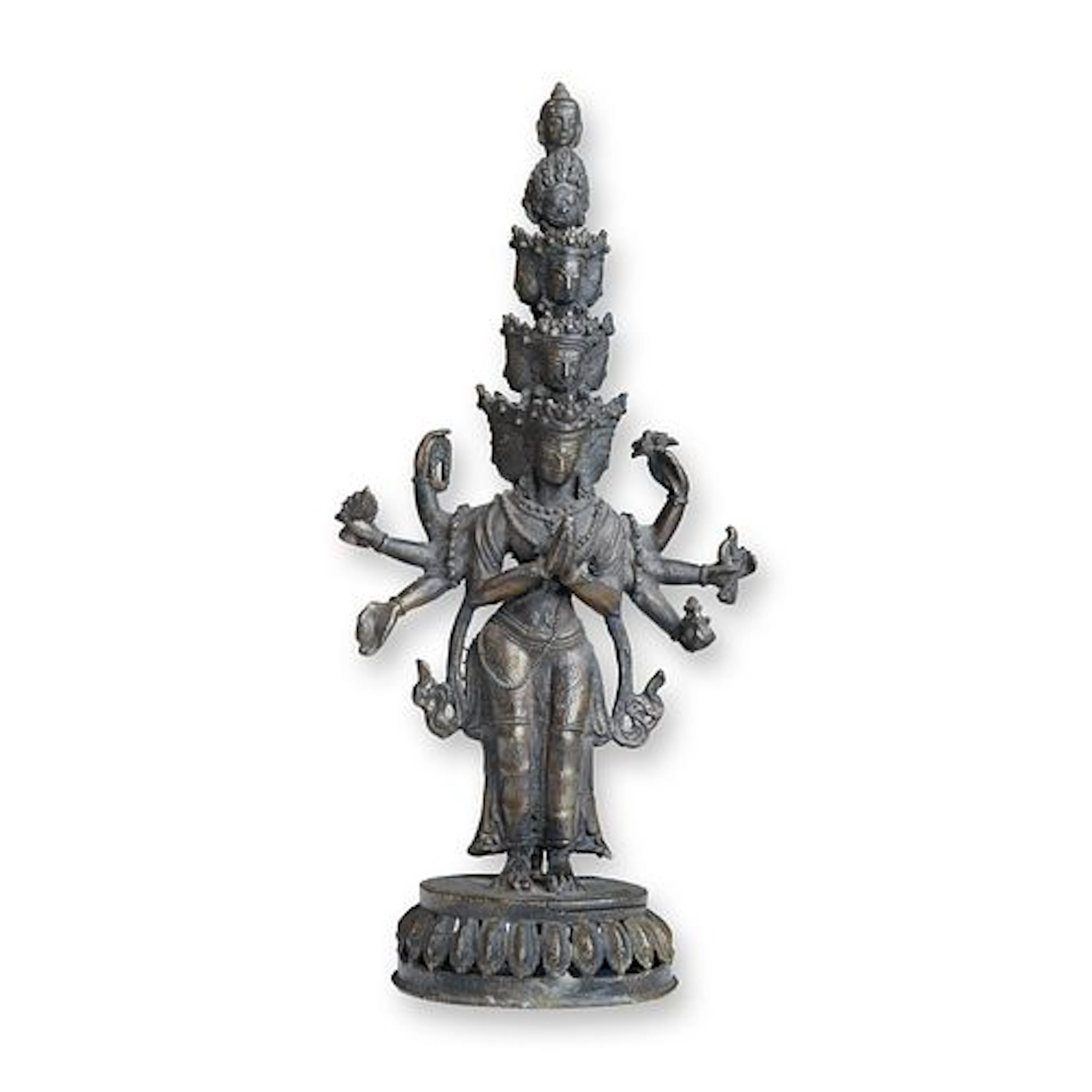 Indian Bronze Multi-Armed and Multi-Head Deity