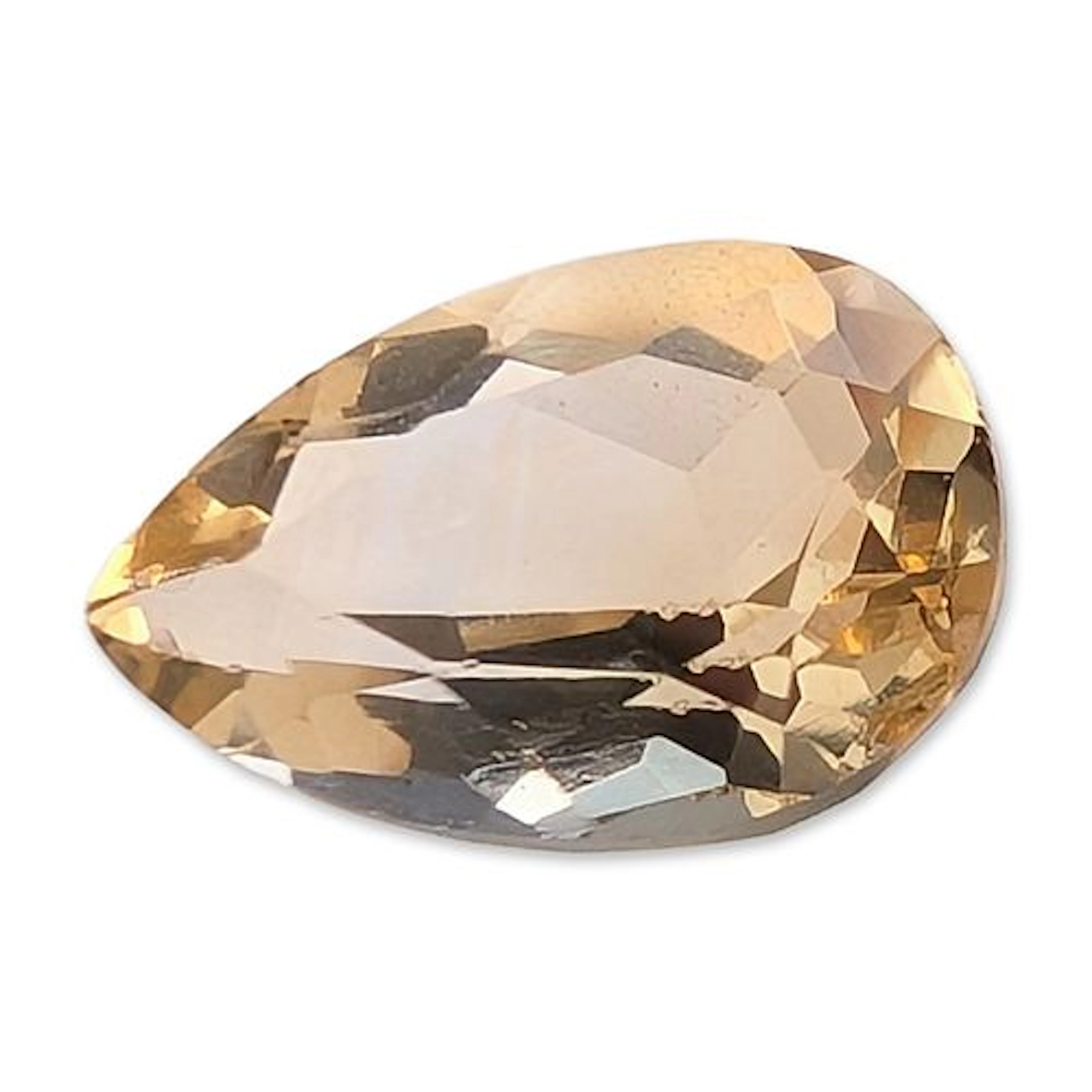 Faceted Pear Cut Yellow Citrine Gemstone