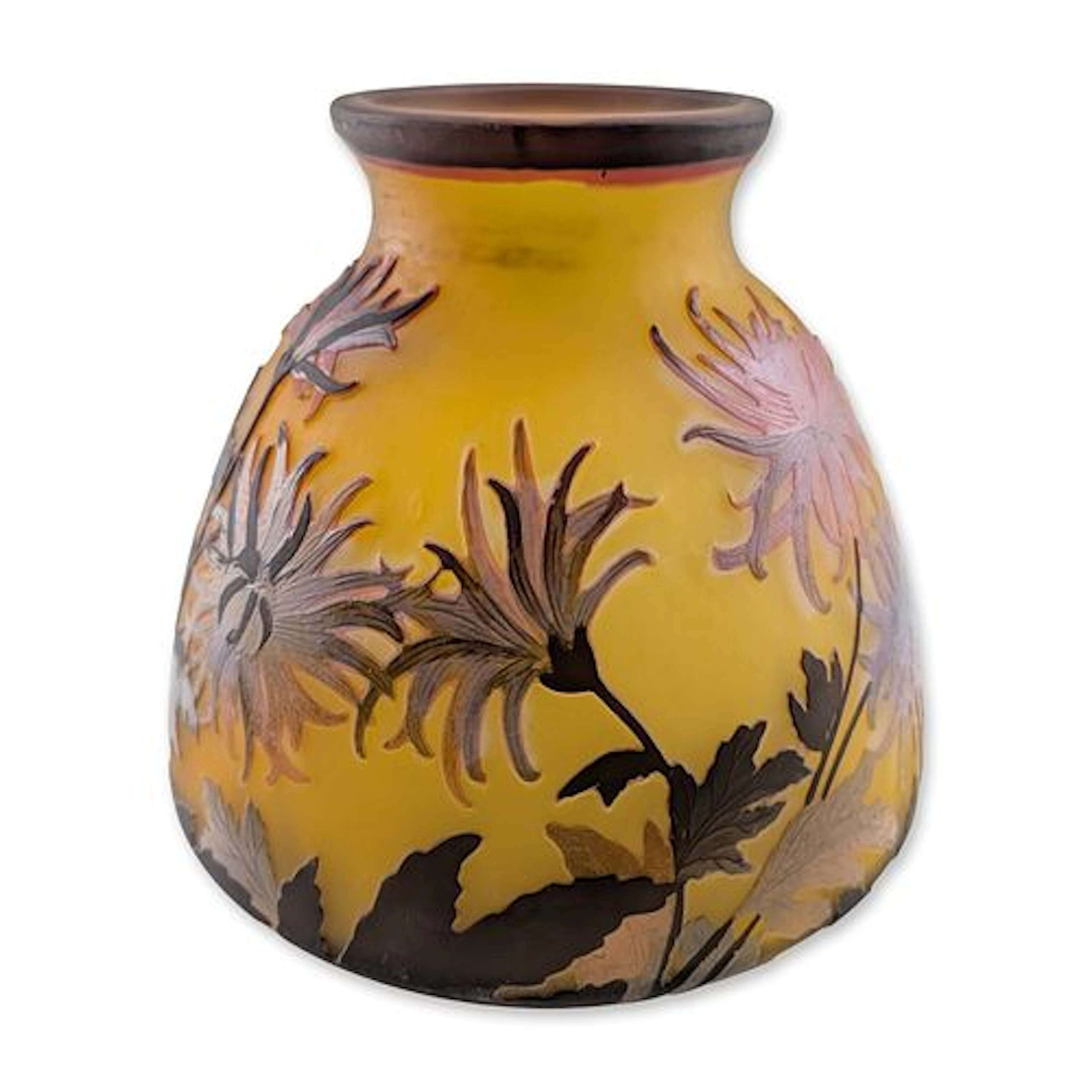 After Emile Galle (French 1846-1904) Art Nouveau Cameo Glass Vase