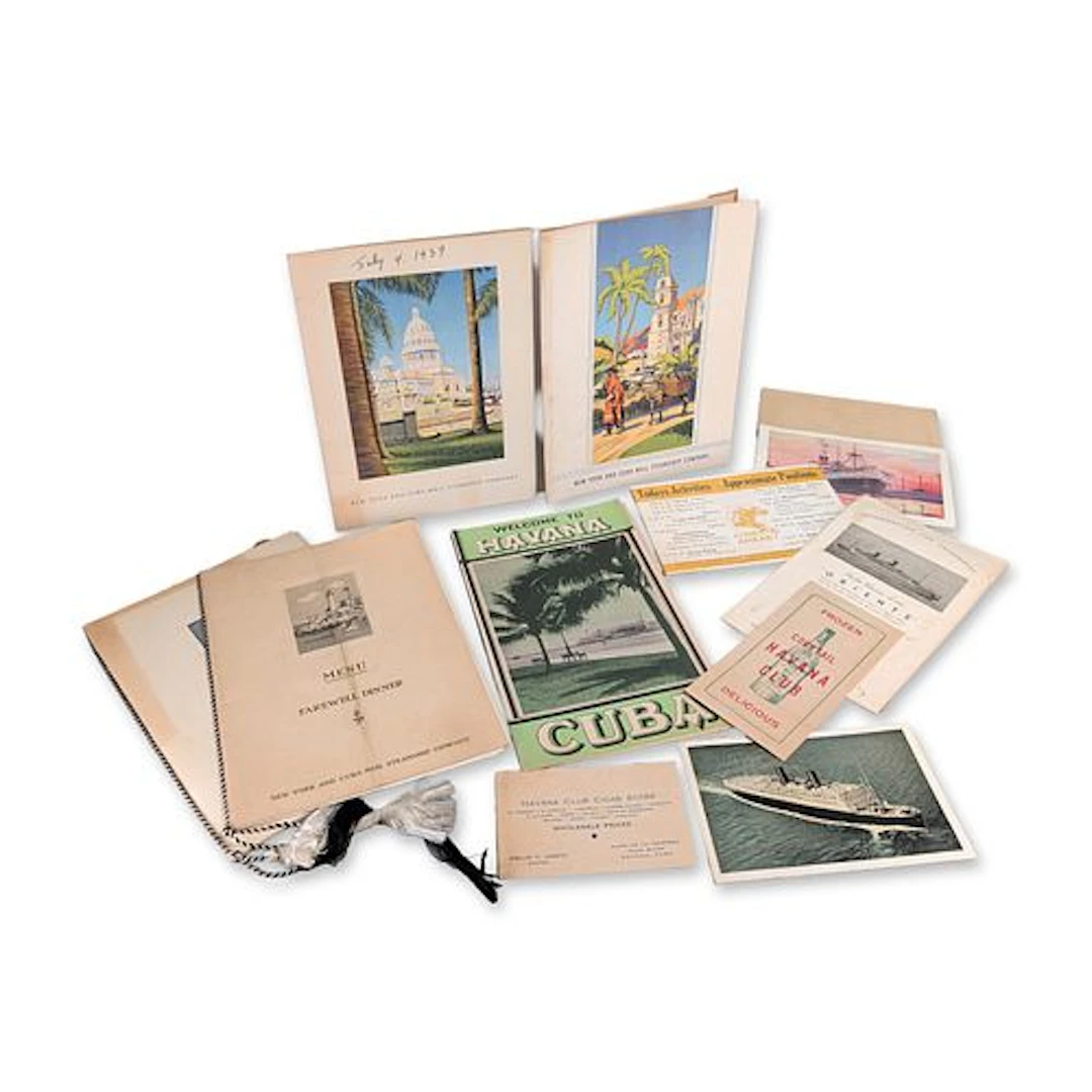 11pc New York and Cuba Mail Steamship Company 1930s Travel Ephemera Collection