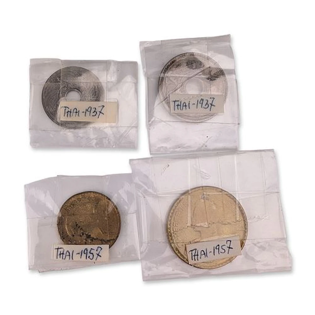 Group of Four Thai Satang Coins, 1937 and 1957