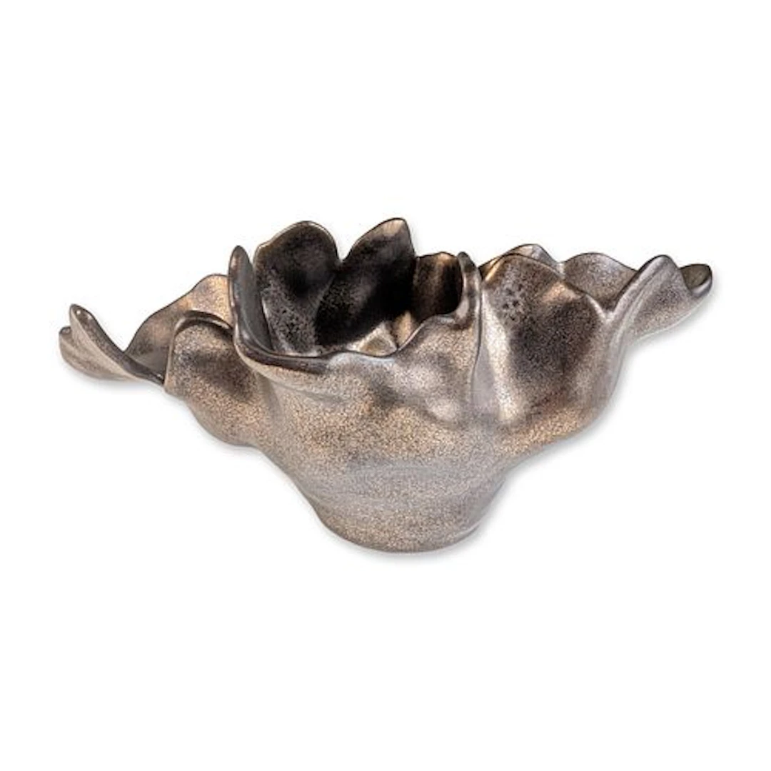 Contemporary Metallic Glaze Ceramic Meteor Bowl