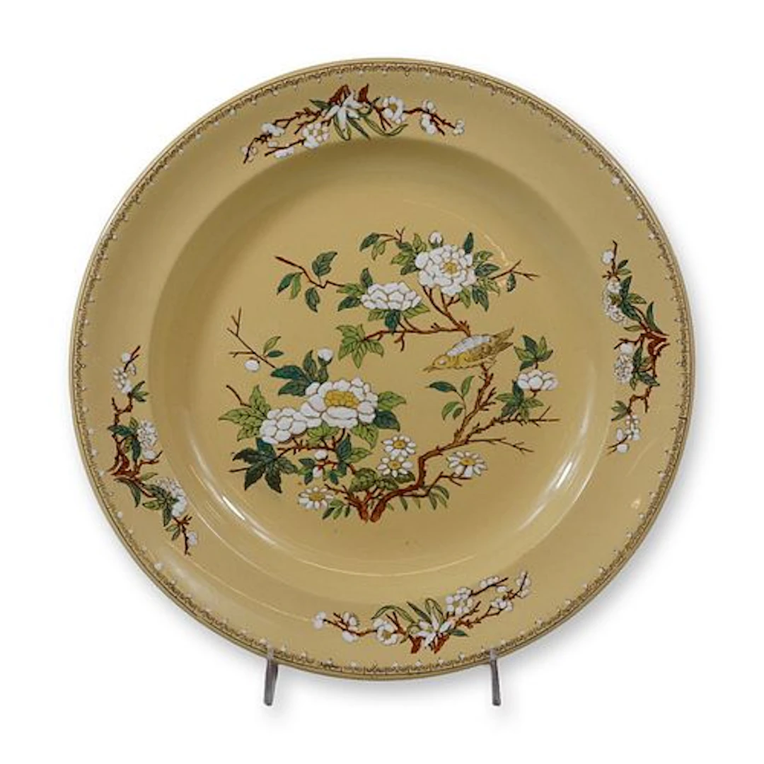 Wedgwood Etruria Yellow Ground Earthenware Charger, Cuckoo Pattern