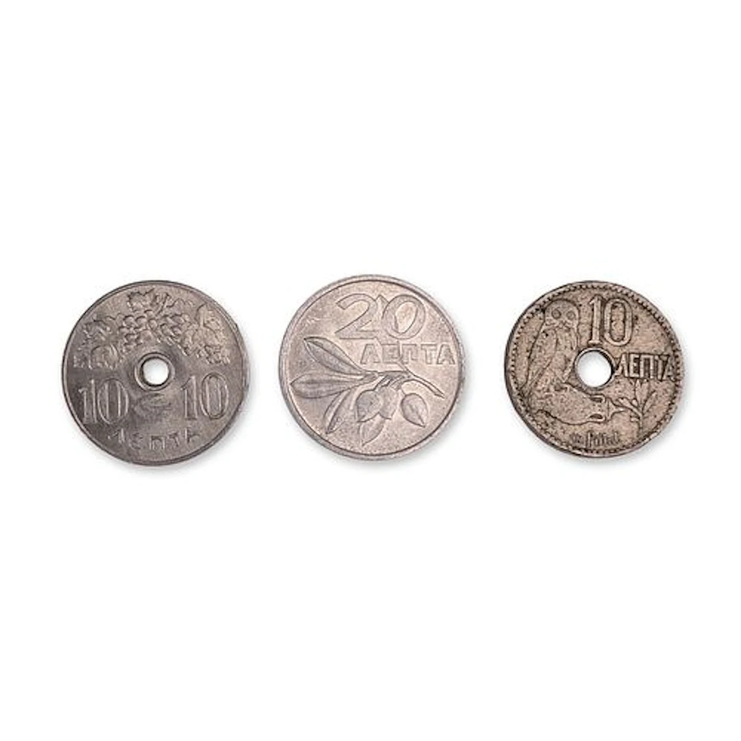 Three 1912-1973 Greece 10 Lepta Coins