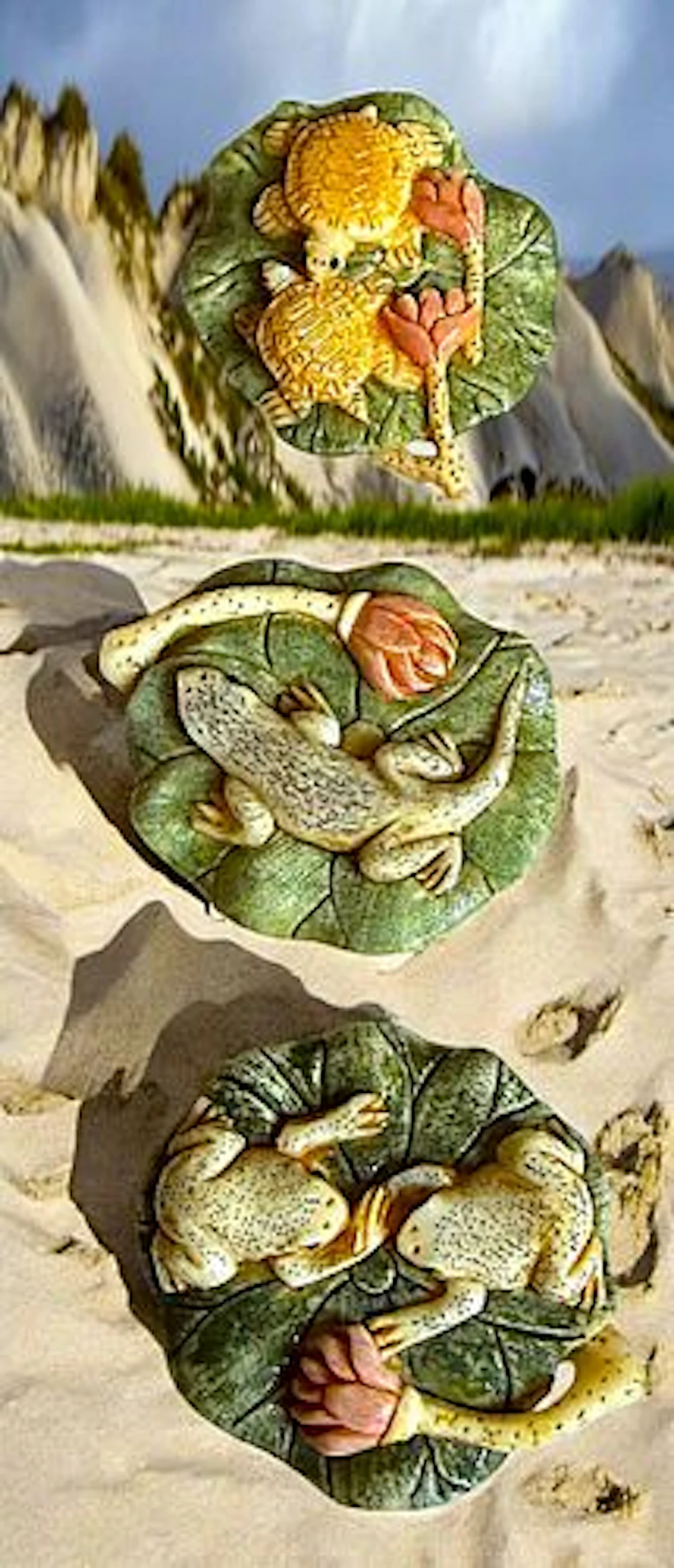 A SMALL CARD OF DIVISION THREE AMPHIBIAN BUTTONS
