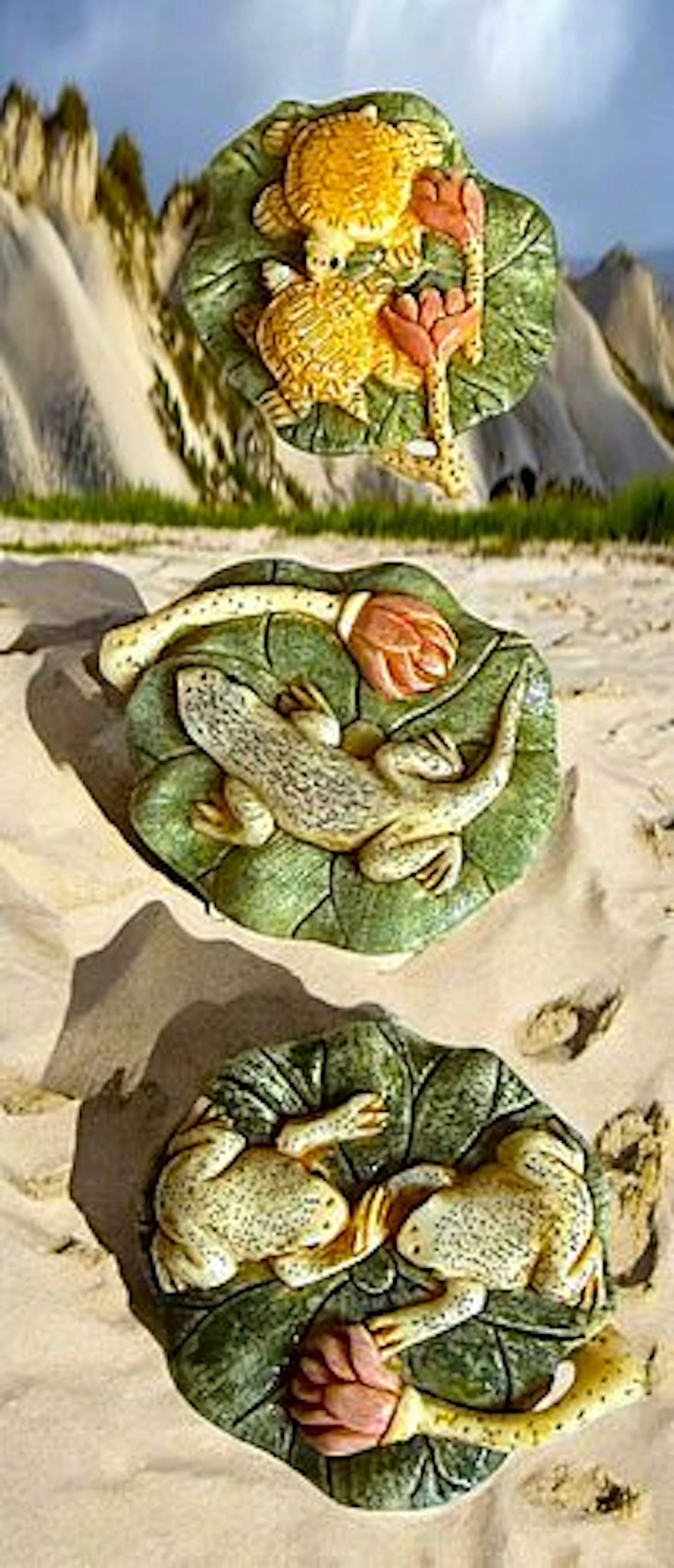 A SMALL CARD OF DIVISION THREE AMPHIBIAN BUTTONS