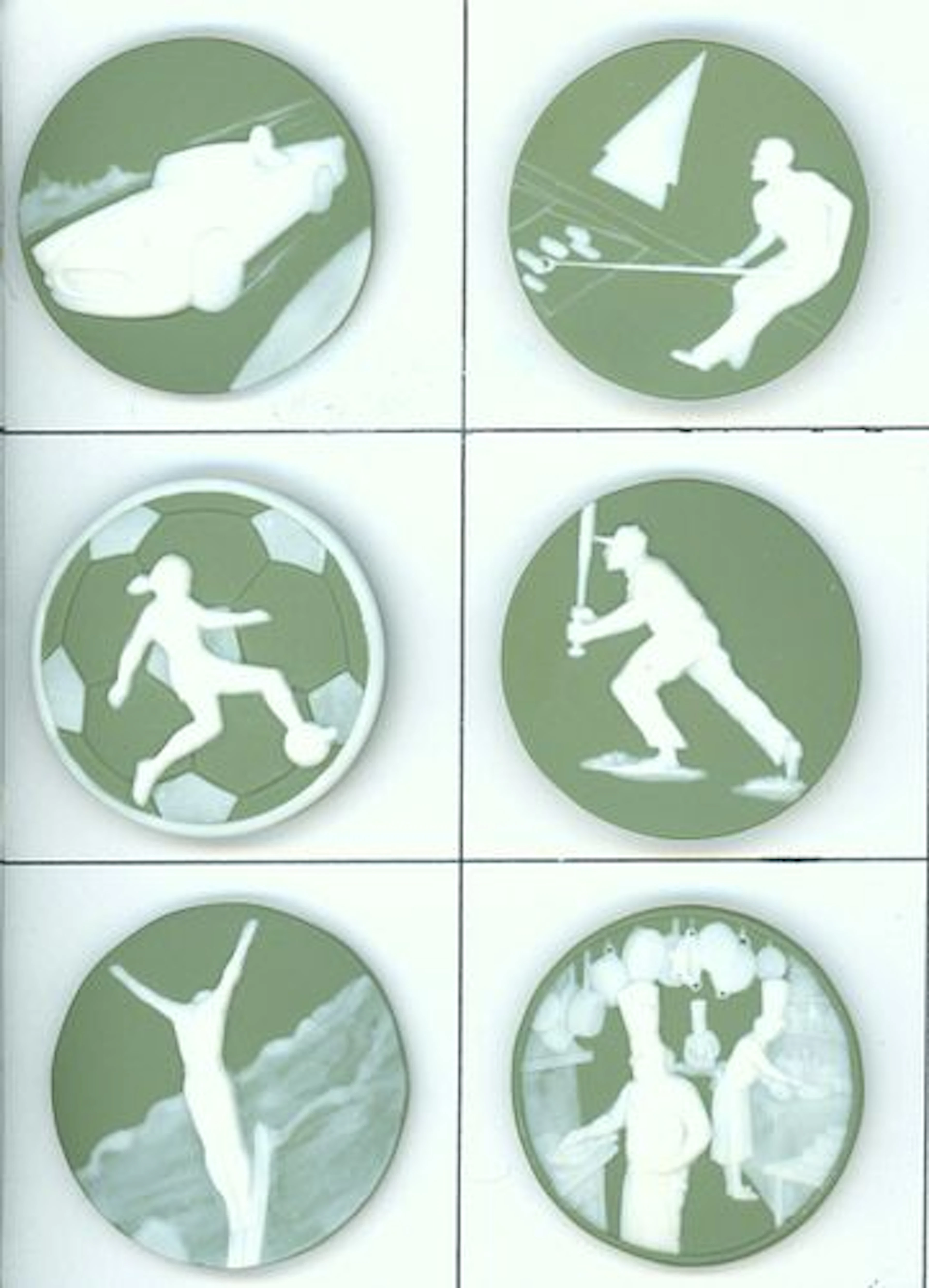 A SMALL CARD OF DIVISION ONE JASPERWARE BUTTONS