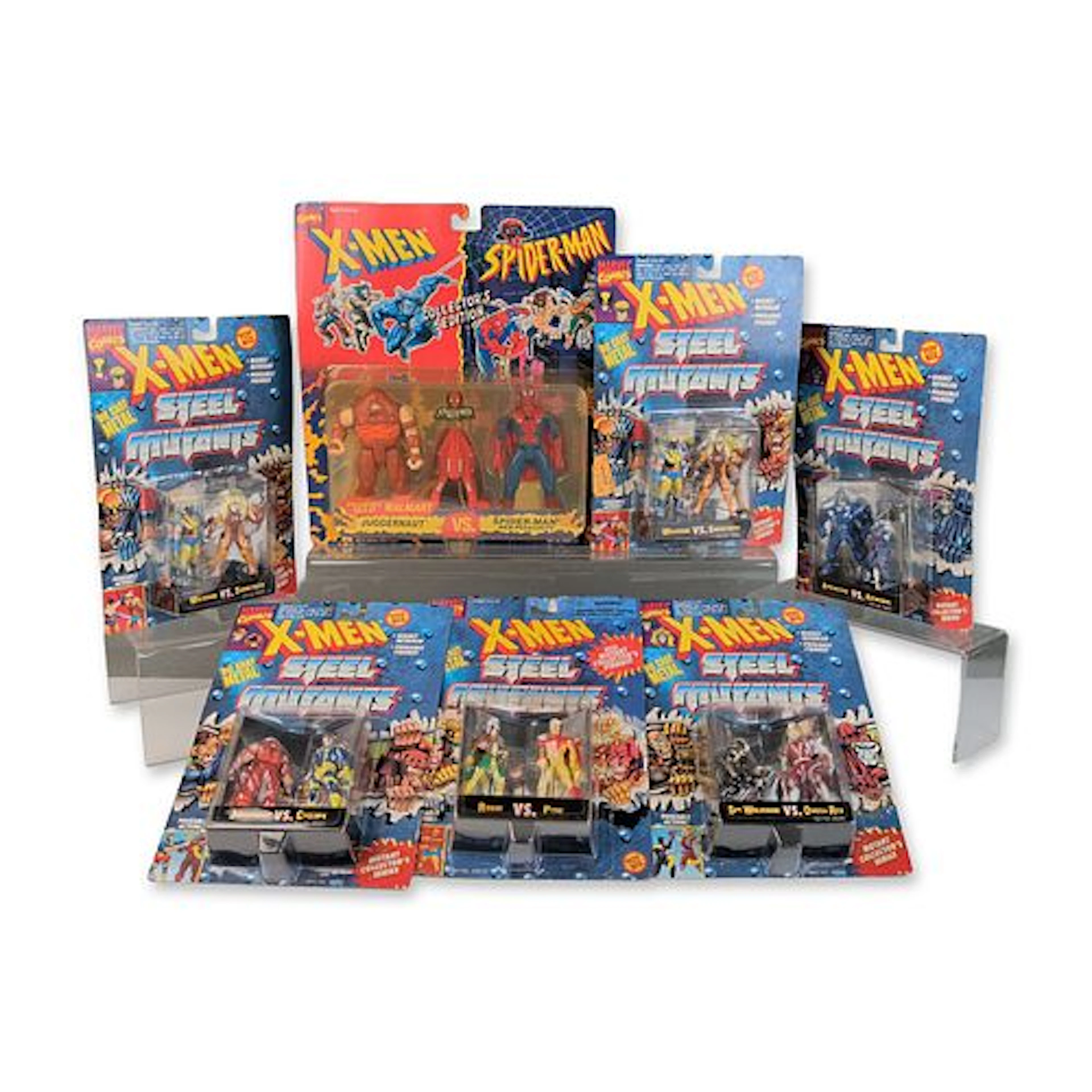 7pc Toy Biz Marvel Comics Steel Mutants and Spiderman Collector Edition Figure
