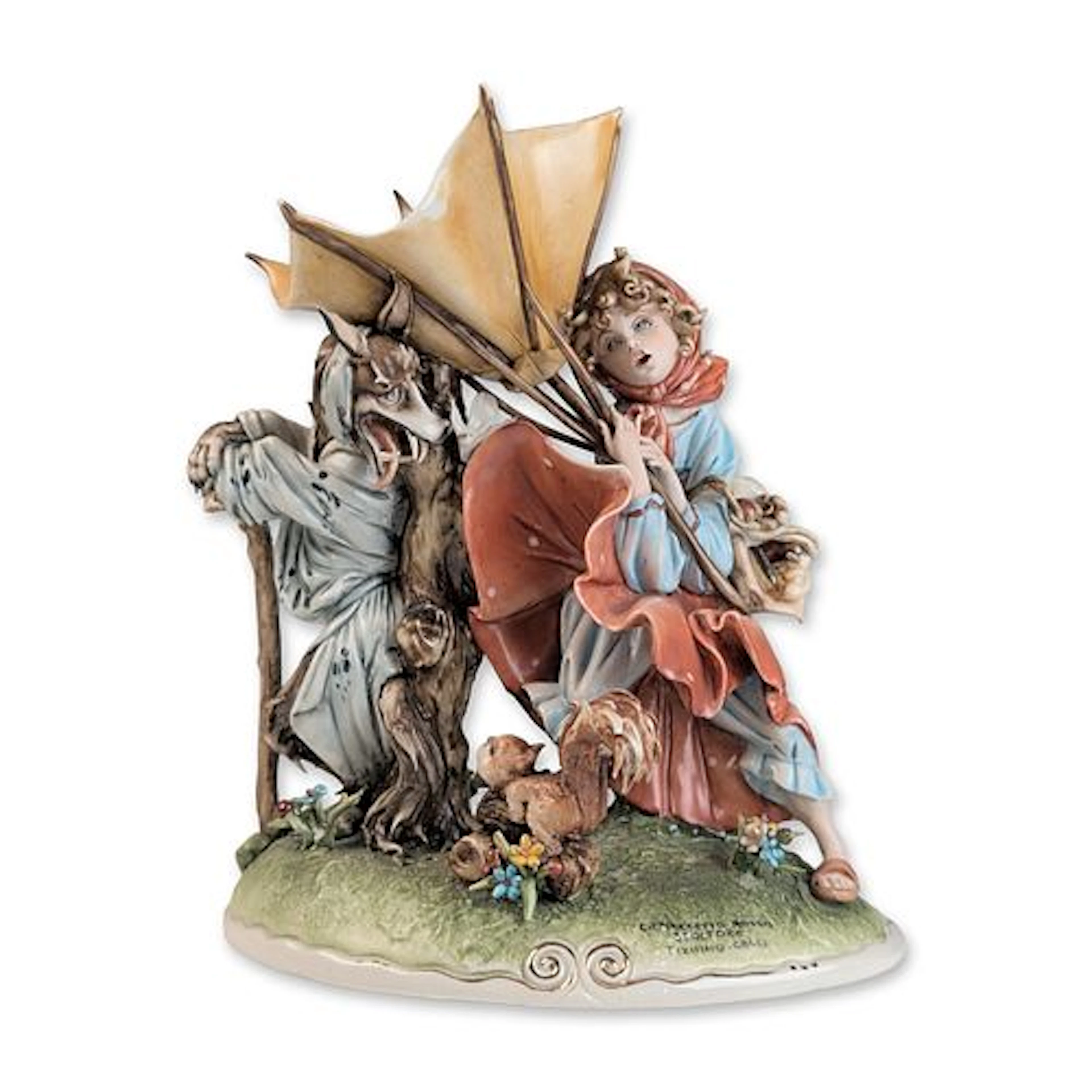 Tiziano Galli Capodimonte Porcelain Little Red Riding Hood Figurine