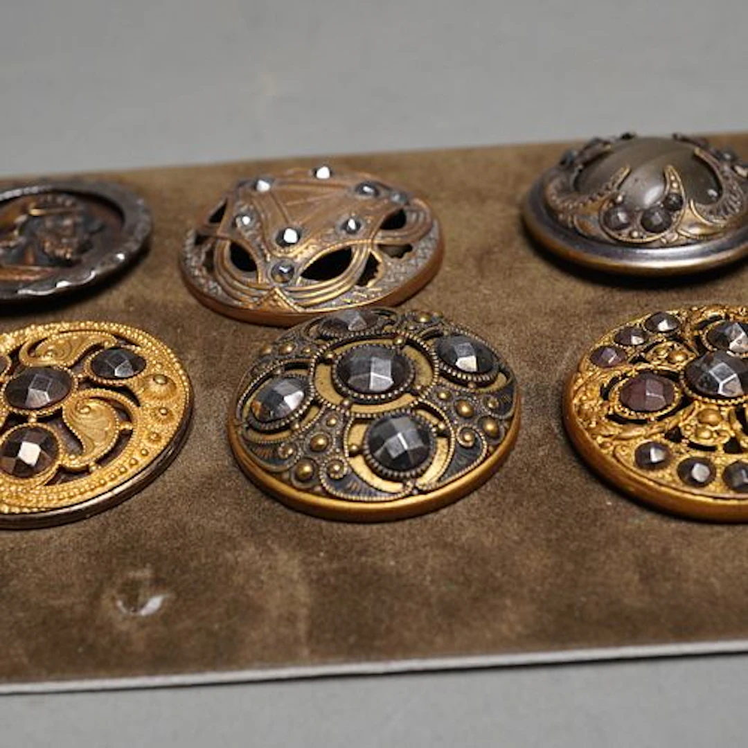 Collection of Victorian and Edwardian Cut Steel and Glass Buttons