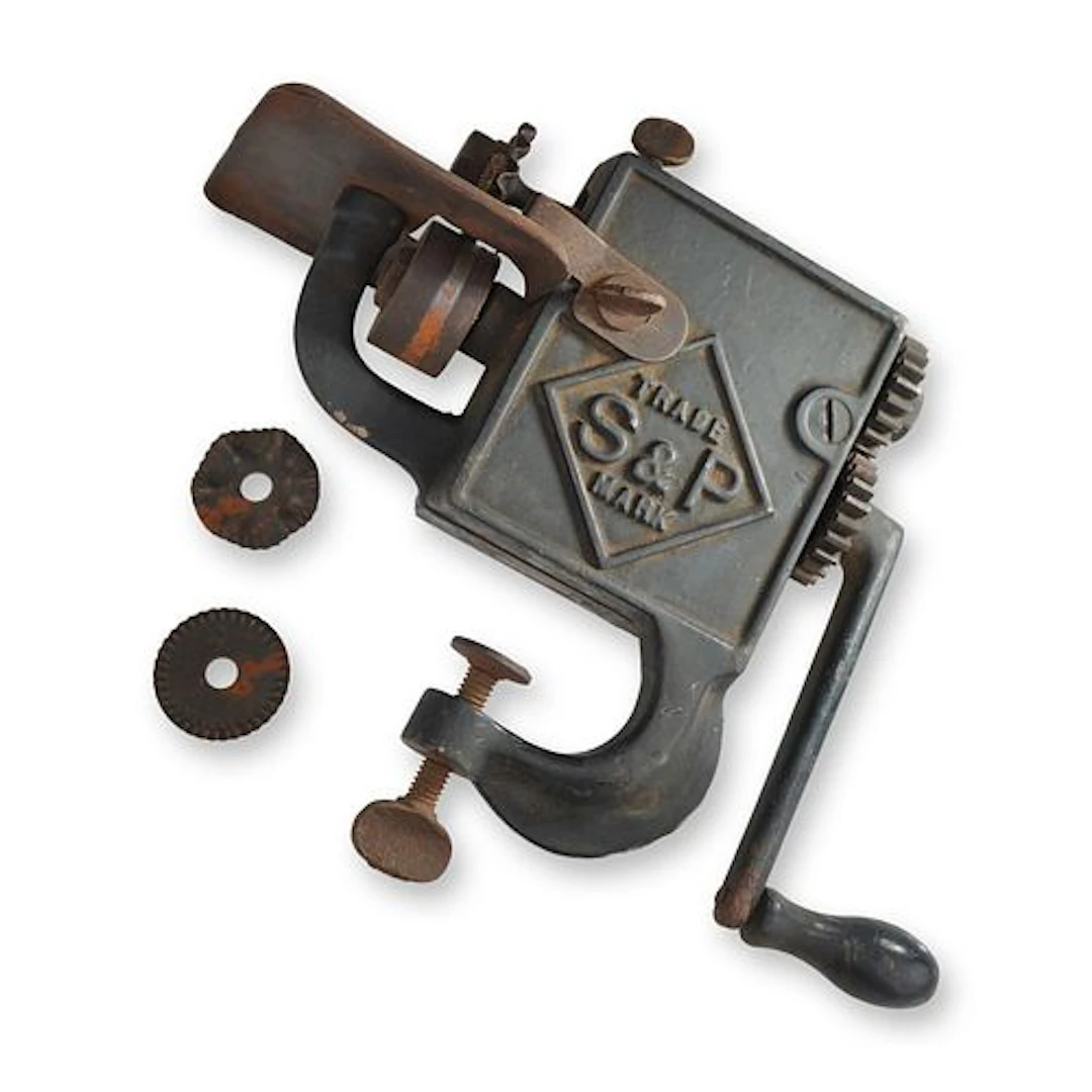 S&P Bench-Mounted Rotary Pinking Machine, c.1880-1915