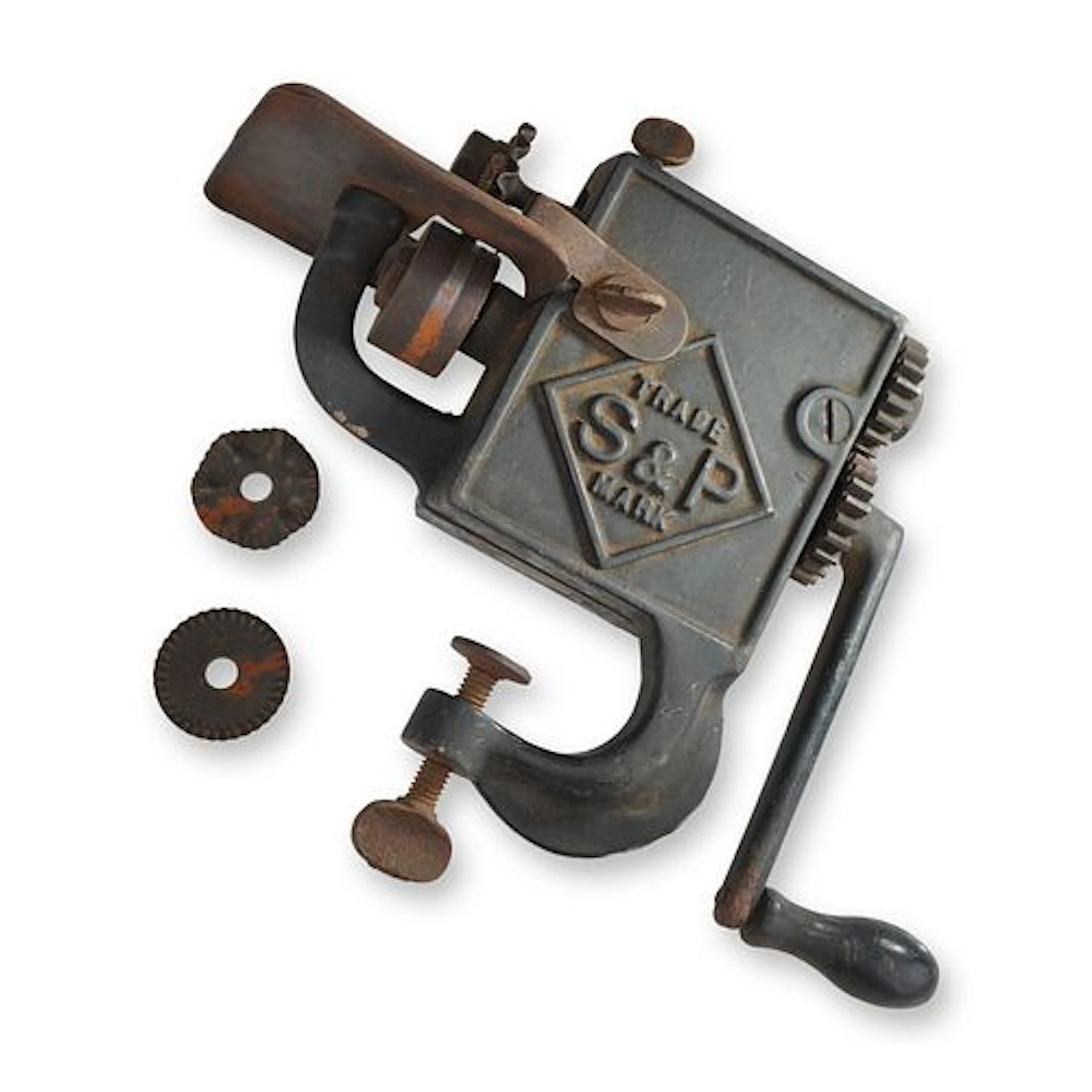 S&P Bench-Mounted Rotary Pinking Machine, c.1880-1915