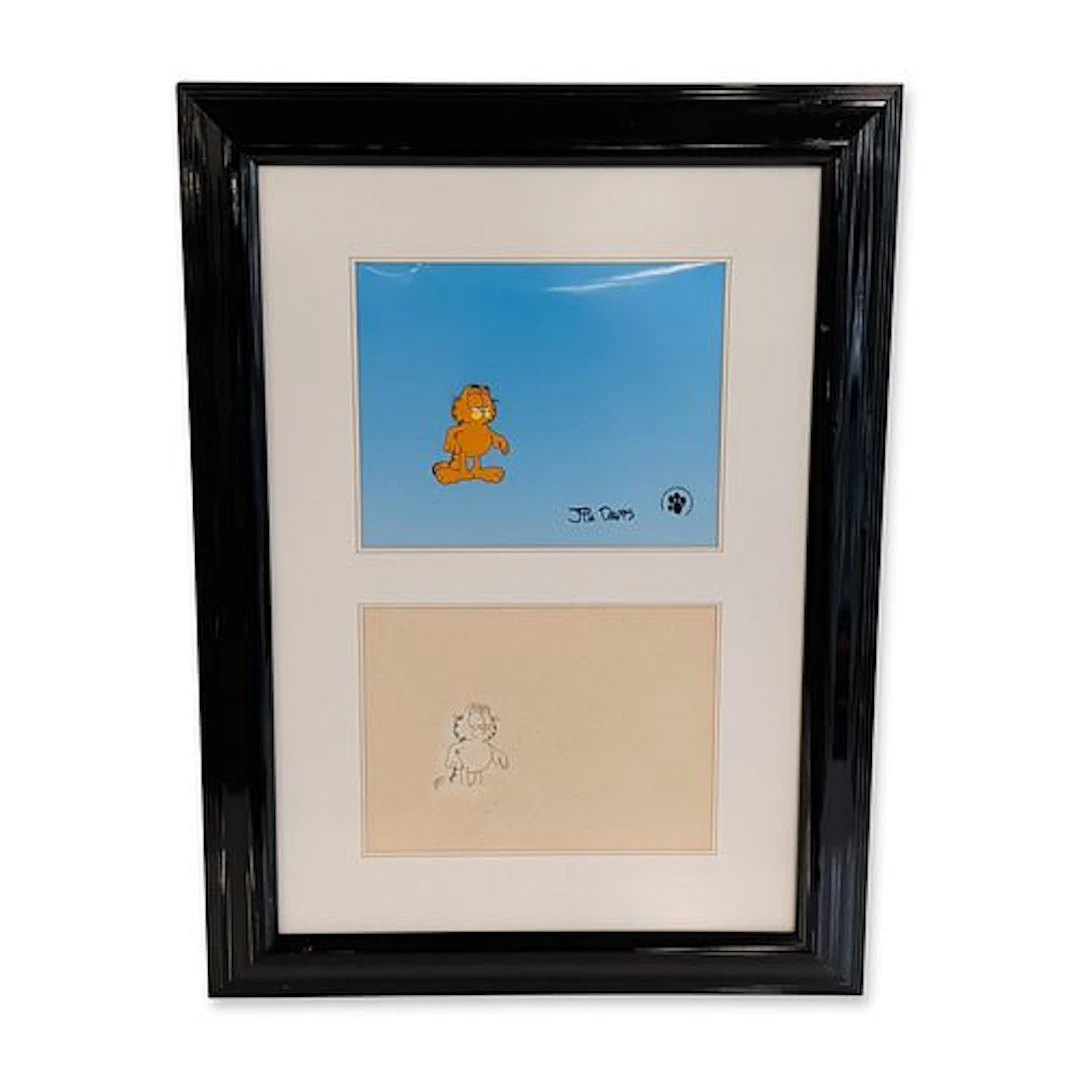Jim Davis (American, b. 1945) Hand-Painted Garfield Production Cel