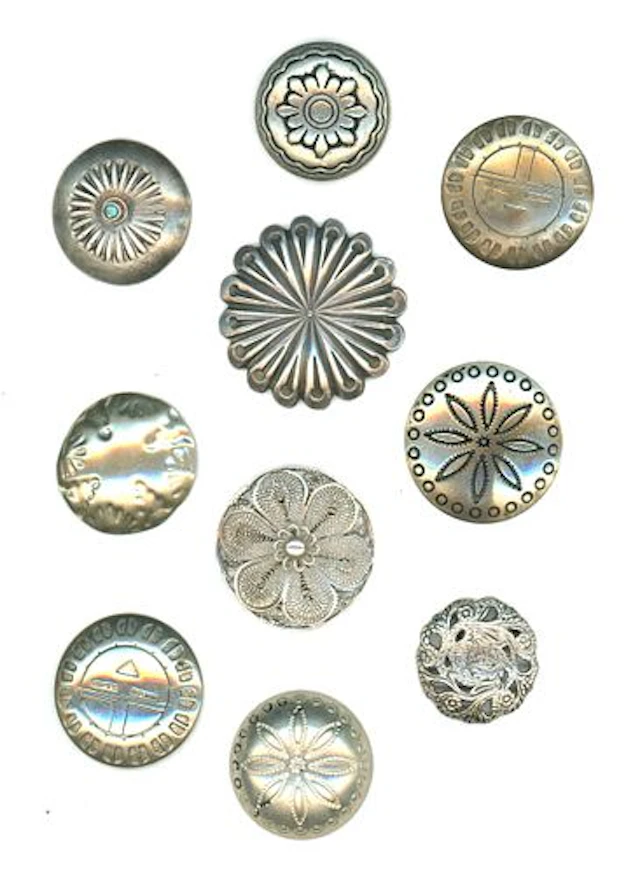 A SMALL CARD OF DIVISION THREE SILVER BUTTONS