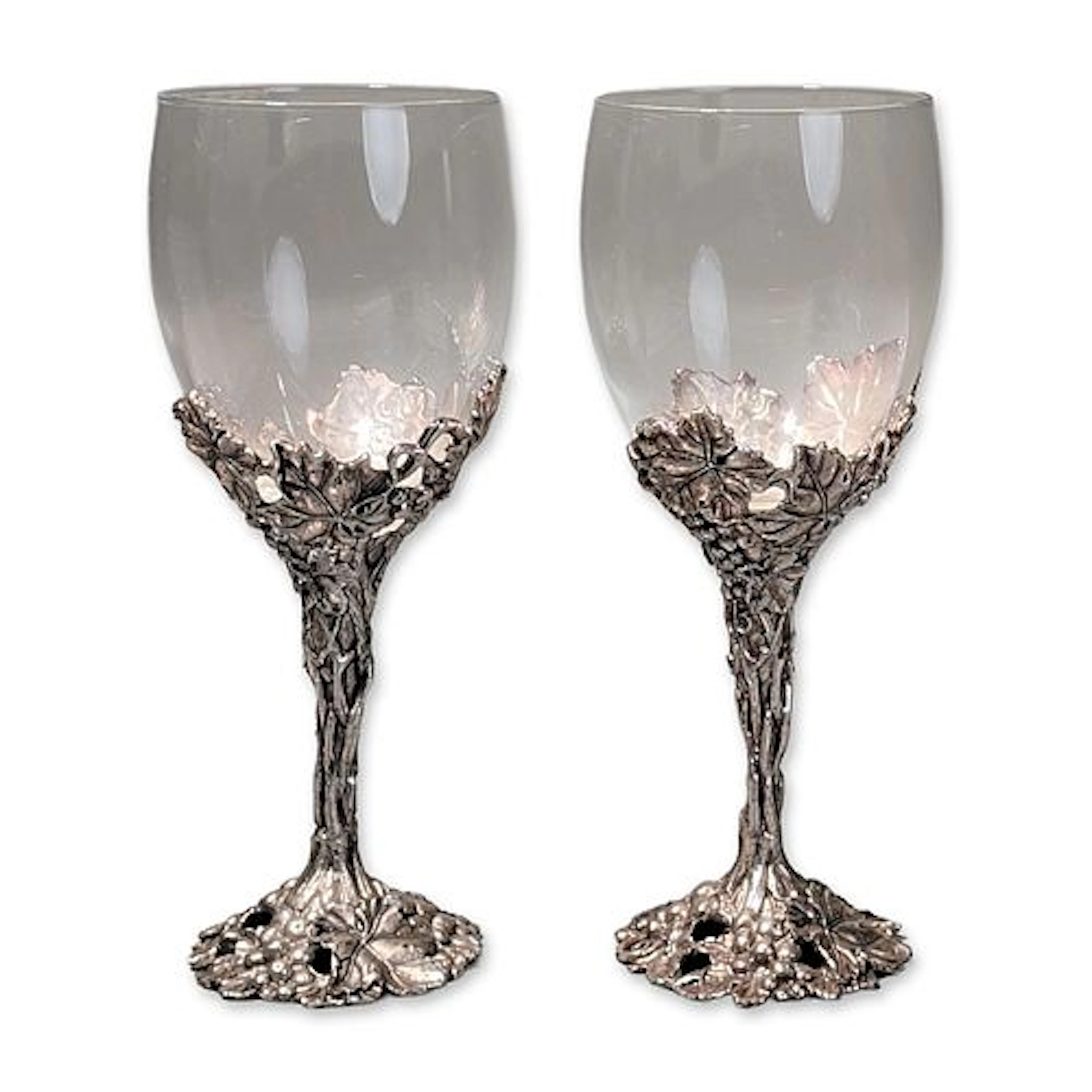 Pair of Arthur Court Grape Wine Goblets