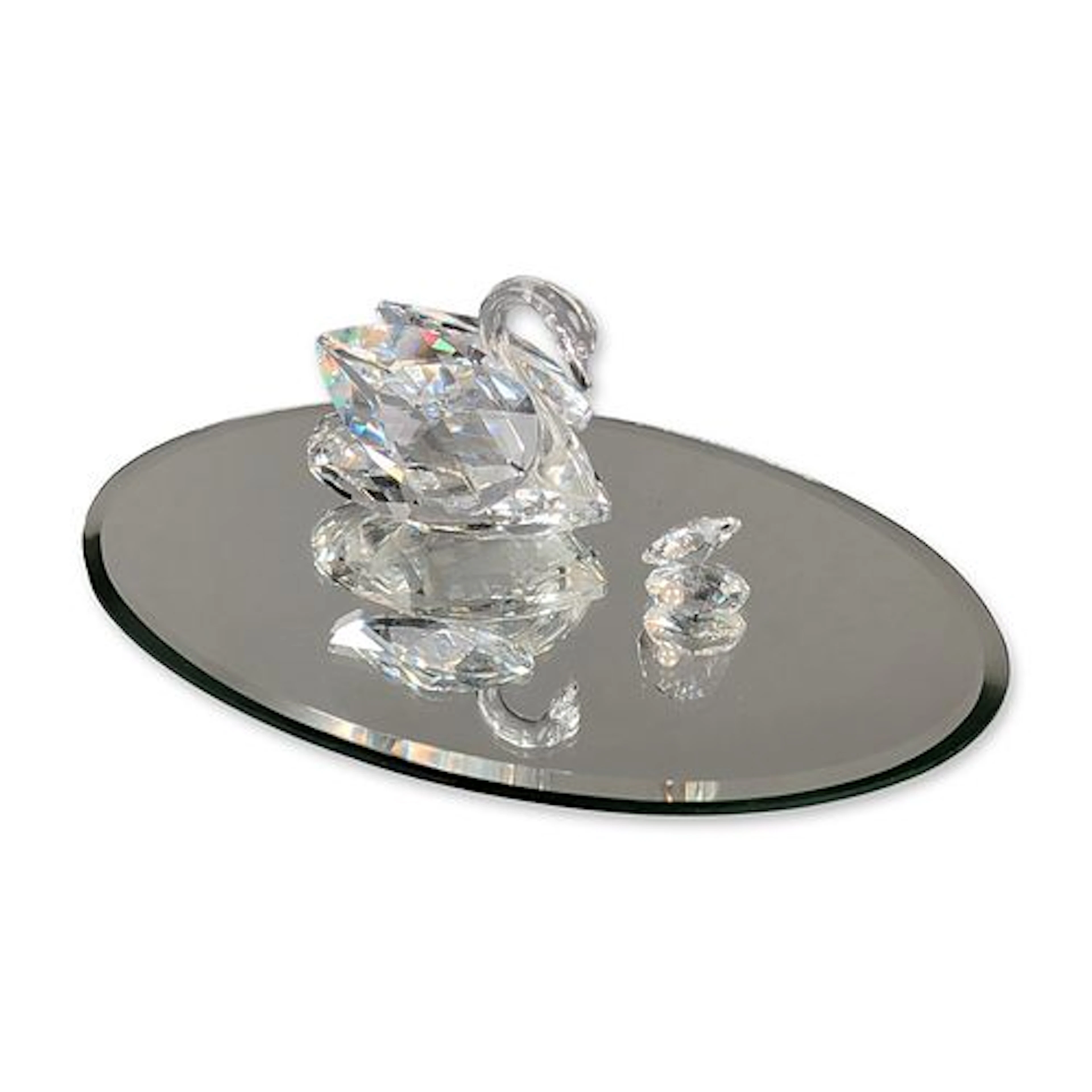 2pc Swarovski Silver Crystal Swan and Oyster