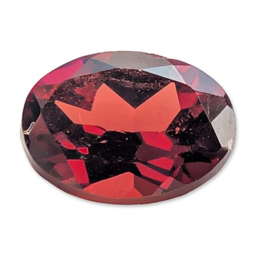 Oval Faceted Red Garnet Gemstone