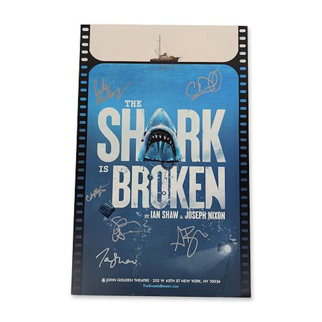 The Shark is Broken Signed Broadway Window Card