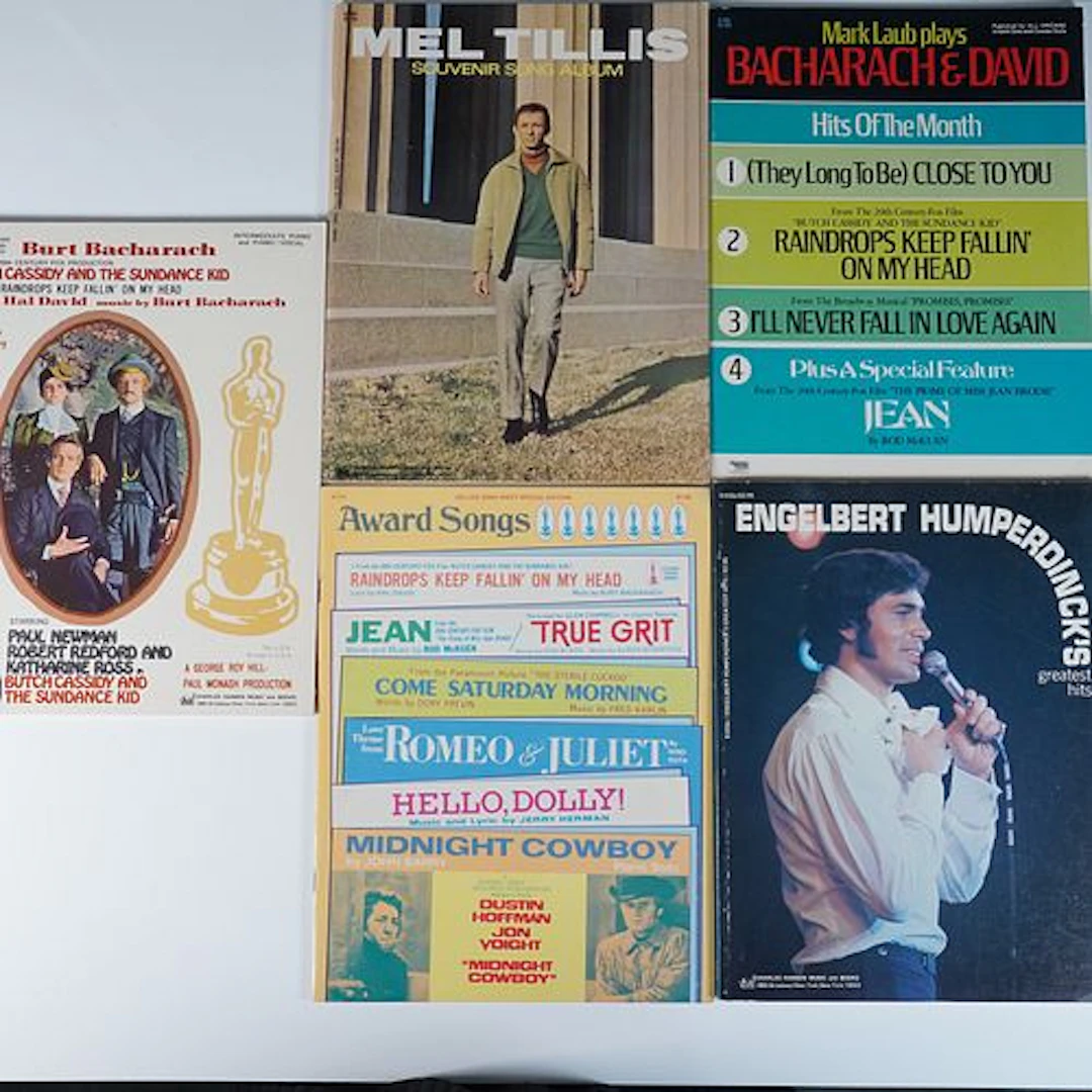 5-Piece Grouped Vintage Songbooks Featuring Iconic Film Scores