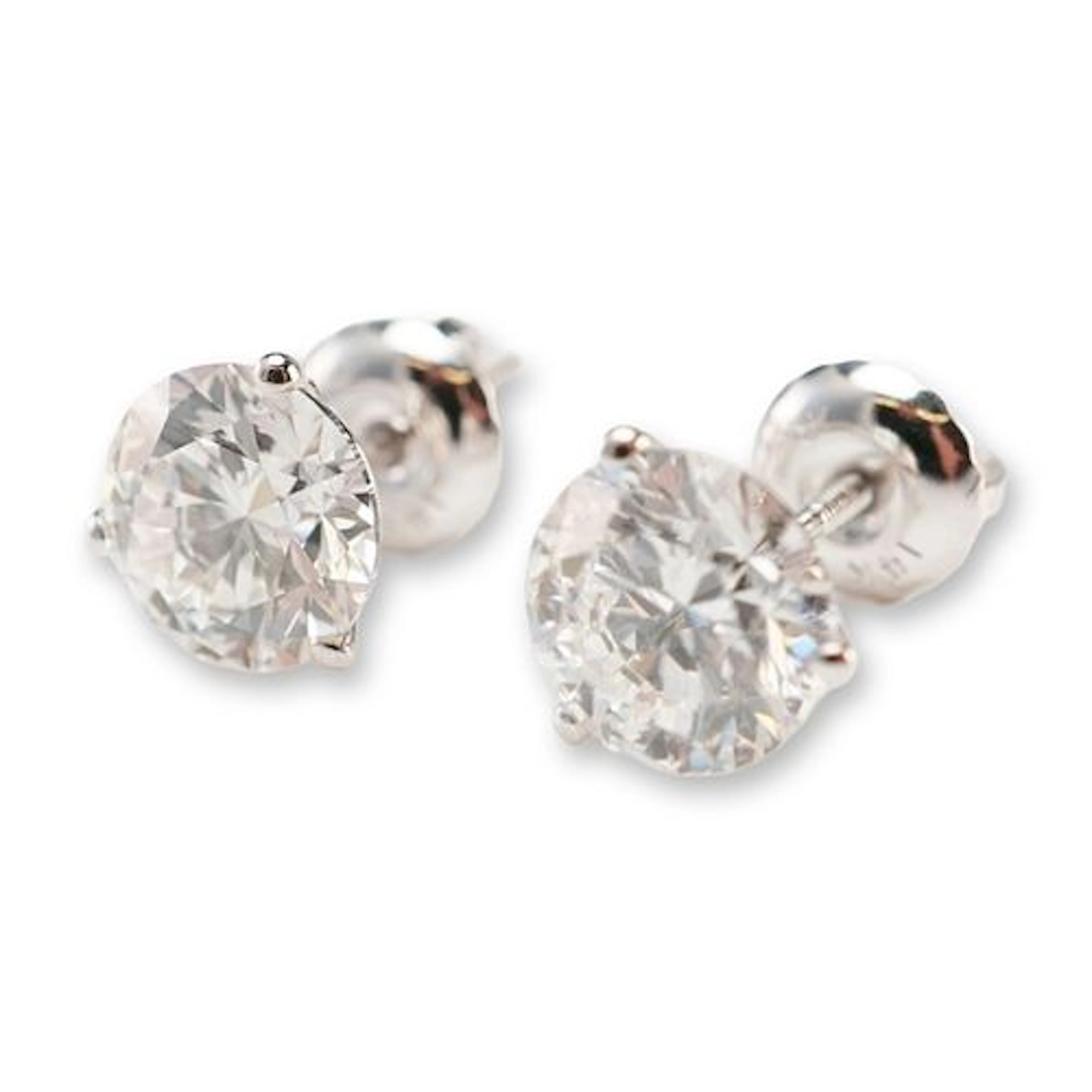 14K White Gold 2.10ctw Diamond Stud Earrings