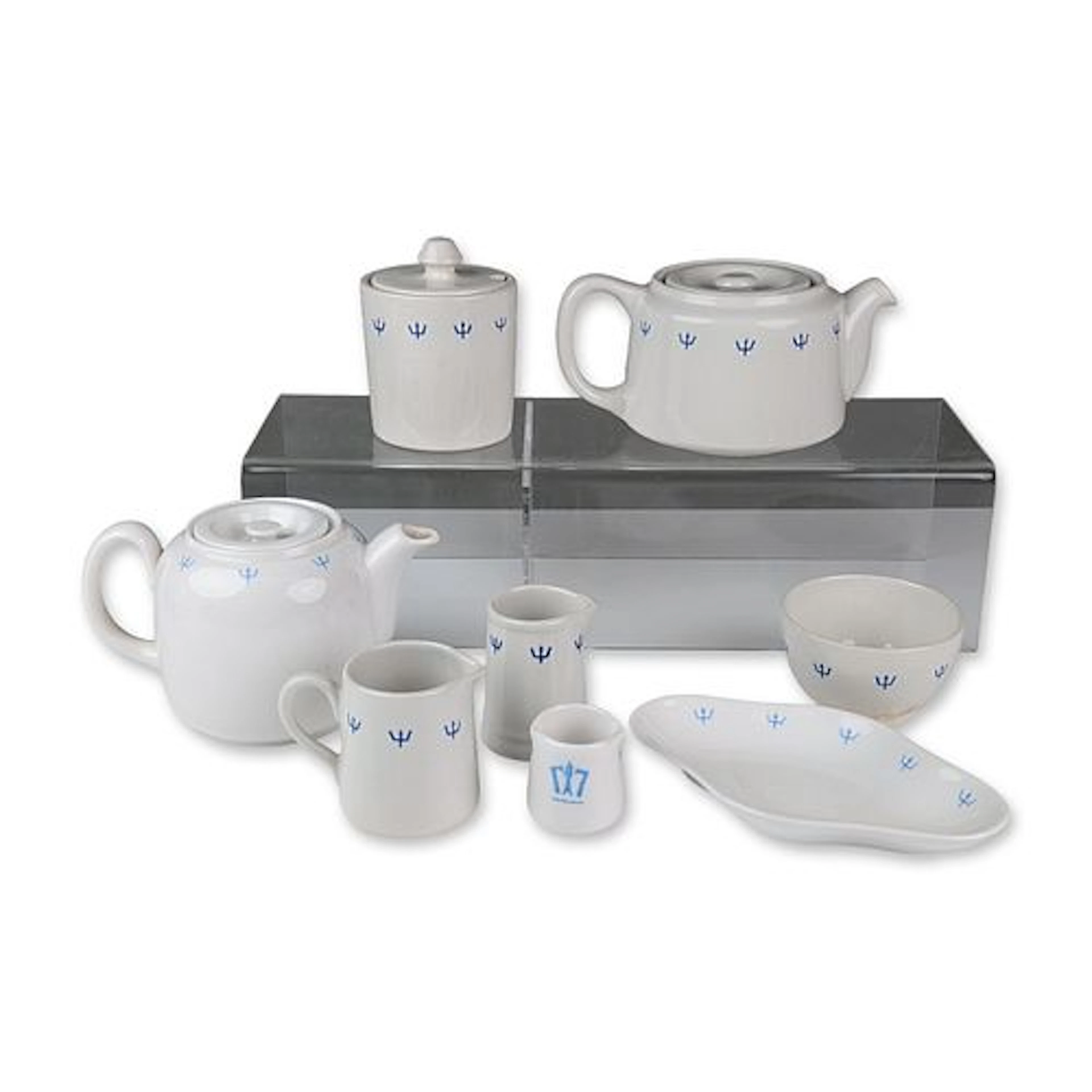 11pc Tuscan China and Royal Staffordshire Trident Pattern Ceramic Service Set