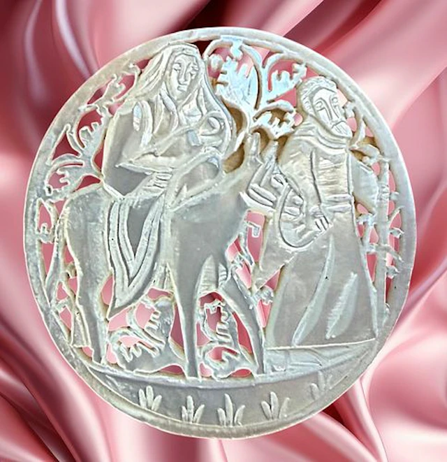 A DIVISION THREE EARLY BETHLEHEM PEARL BUTTON
