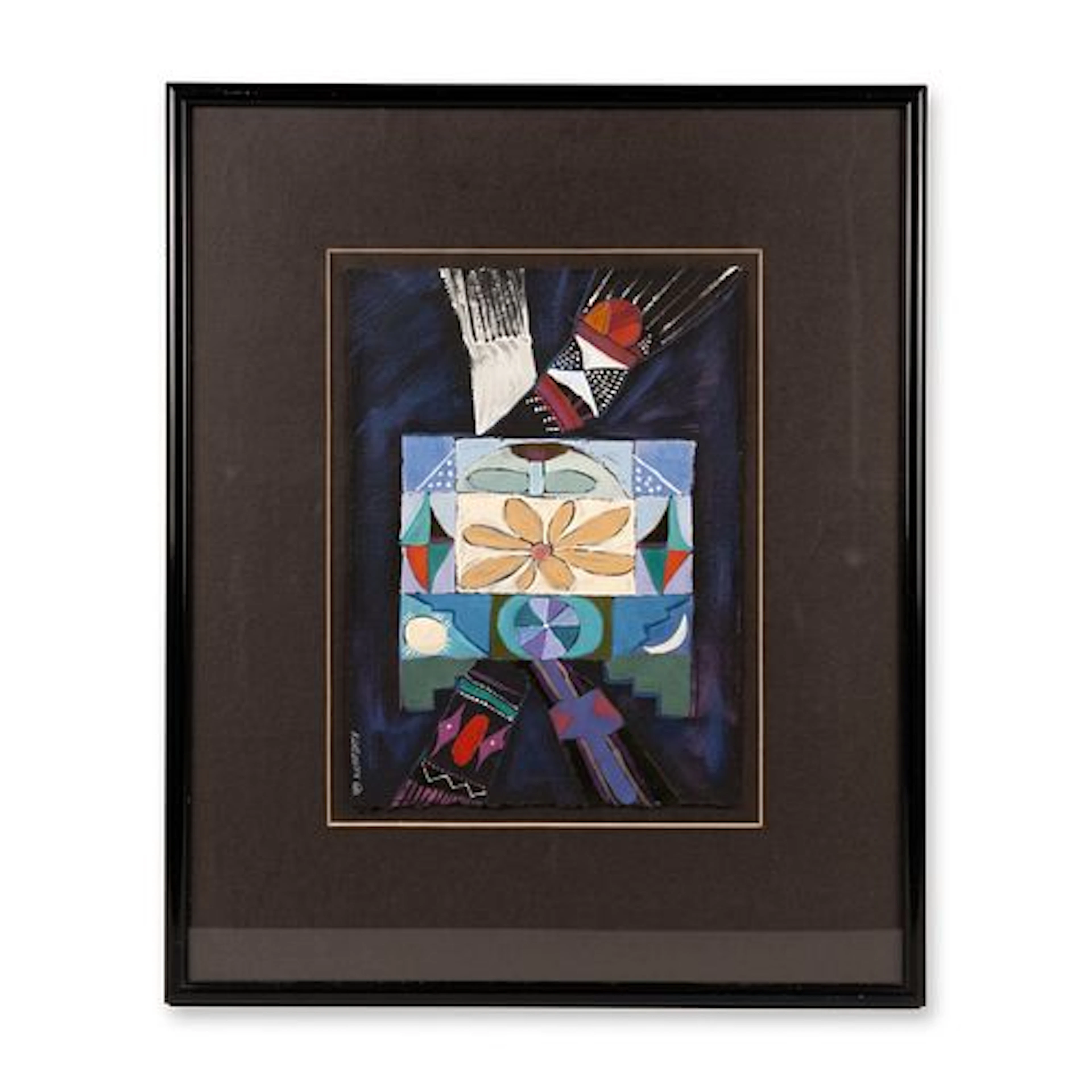 Dolona Roberts (American, b. 1936) Acrylic on Paper, Tablitas LX, Signed