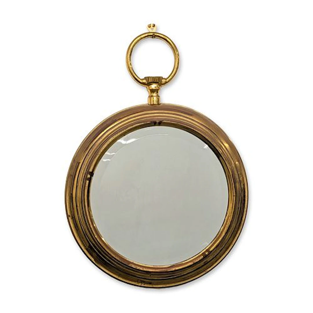 Spanish Brass Pocket Watch Style Convex Mirror