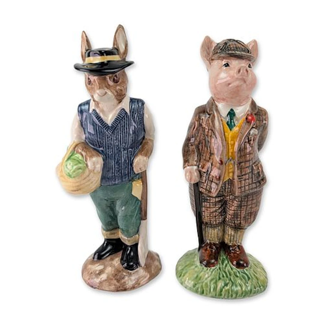 Beswick England Country Folk Rabbit and Pig Figurines