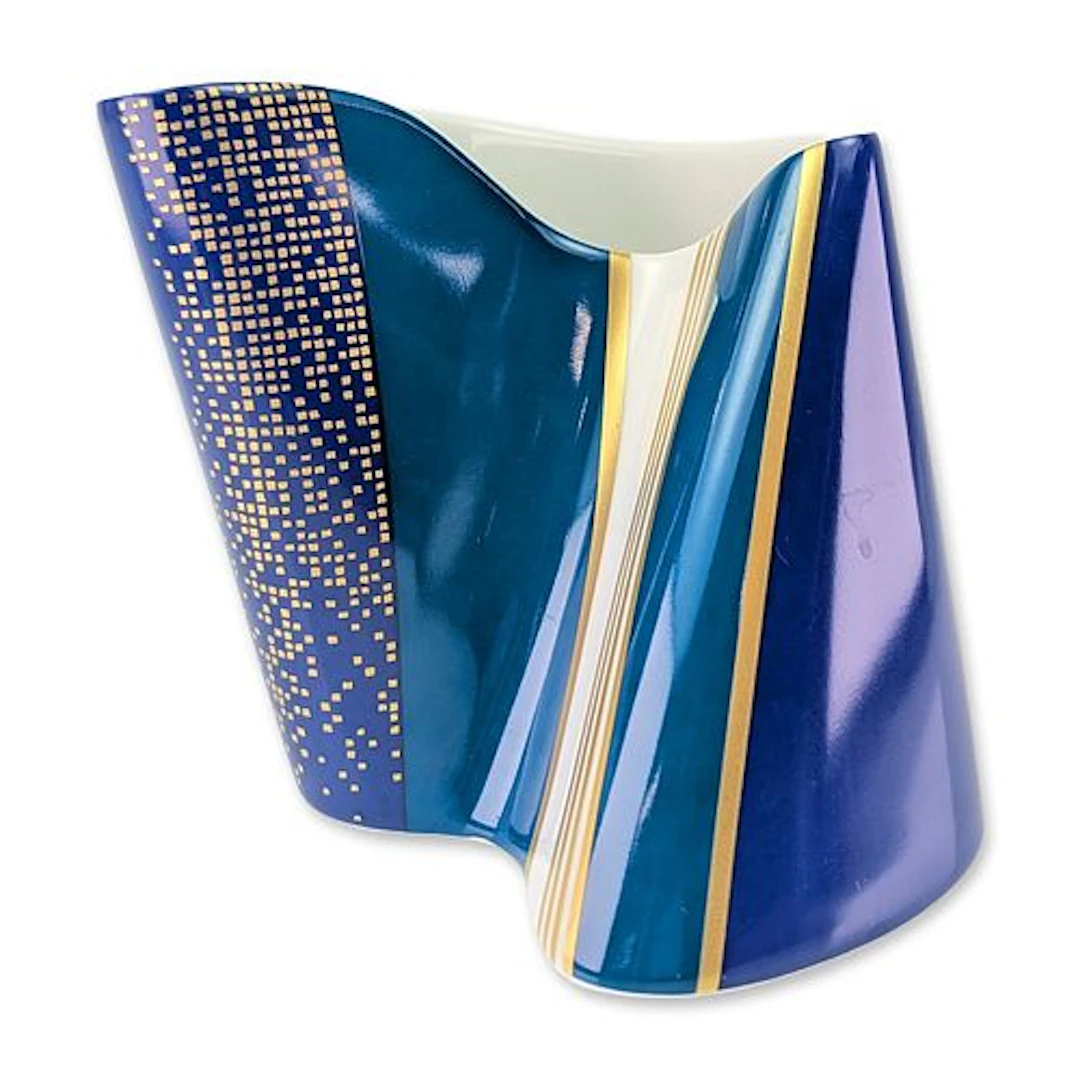 Rosenthal Barbara Brenner Blue Spirit Porcelain Vase