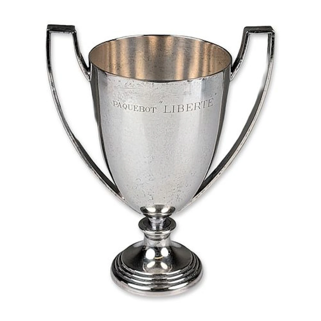 Paquebot Liberte French Ocean Liner Silver Plate 1950s Trophy