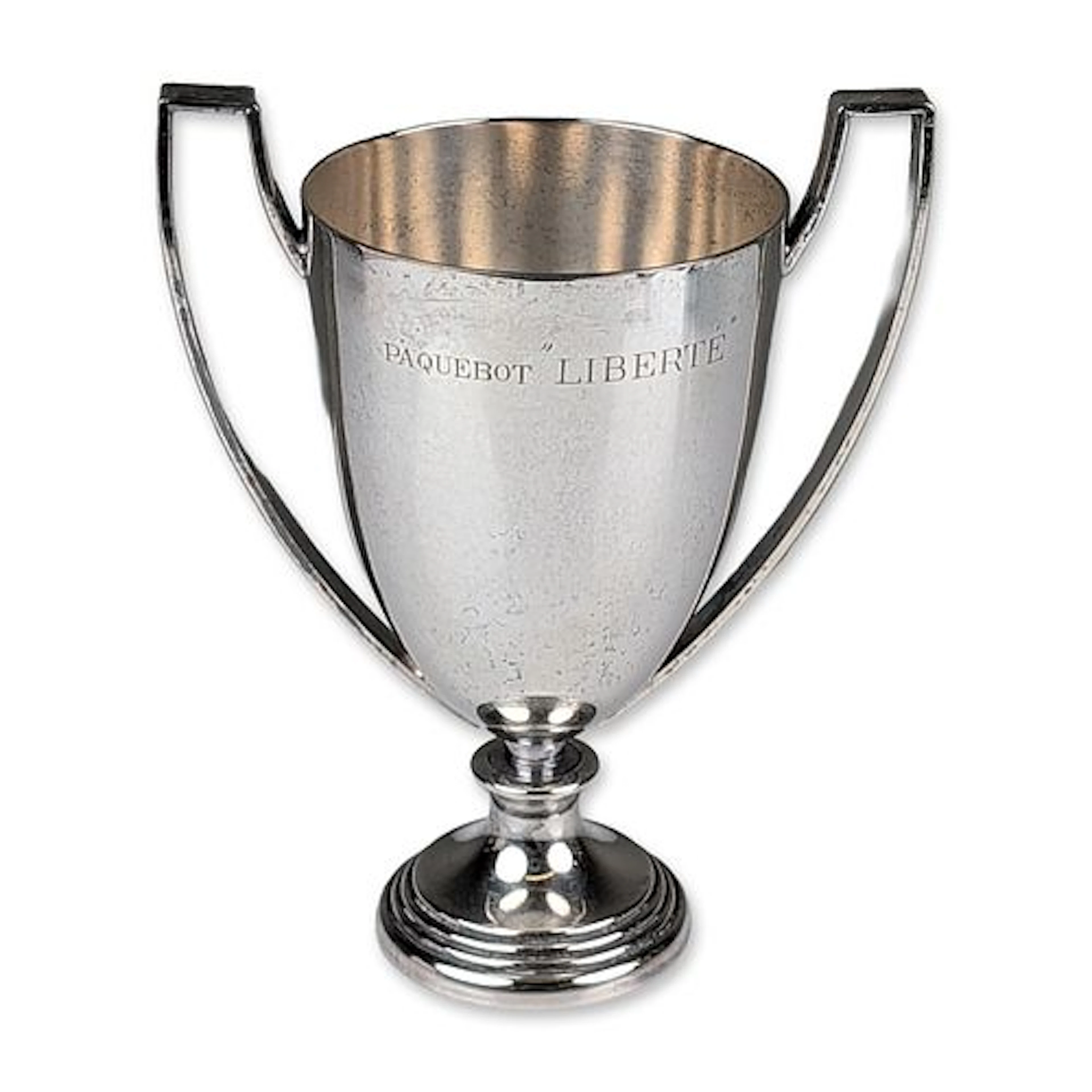 Paquebot Liberte French Ocean Liner Silver Plate 1950s Trophy