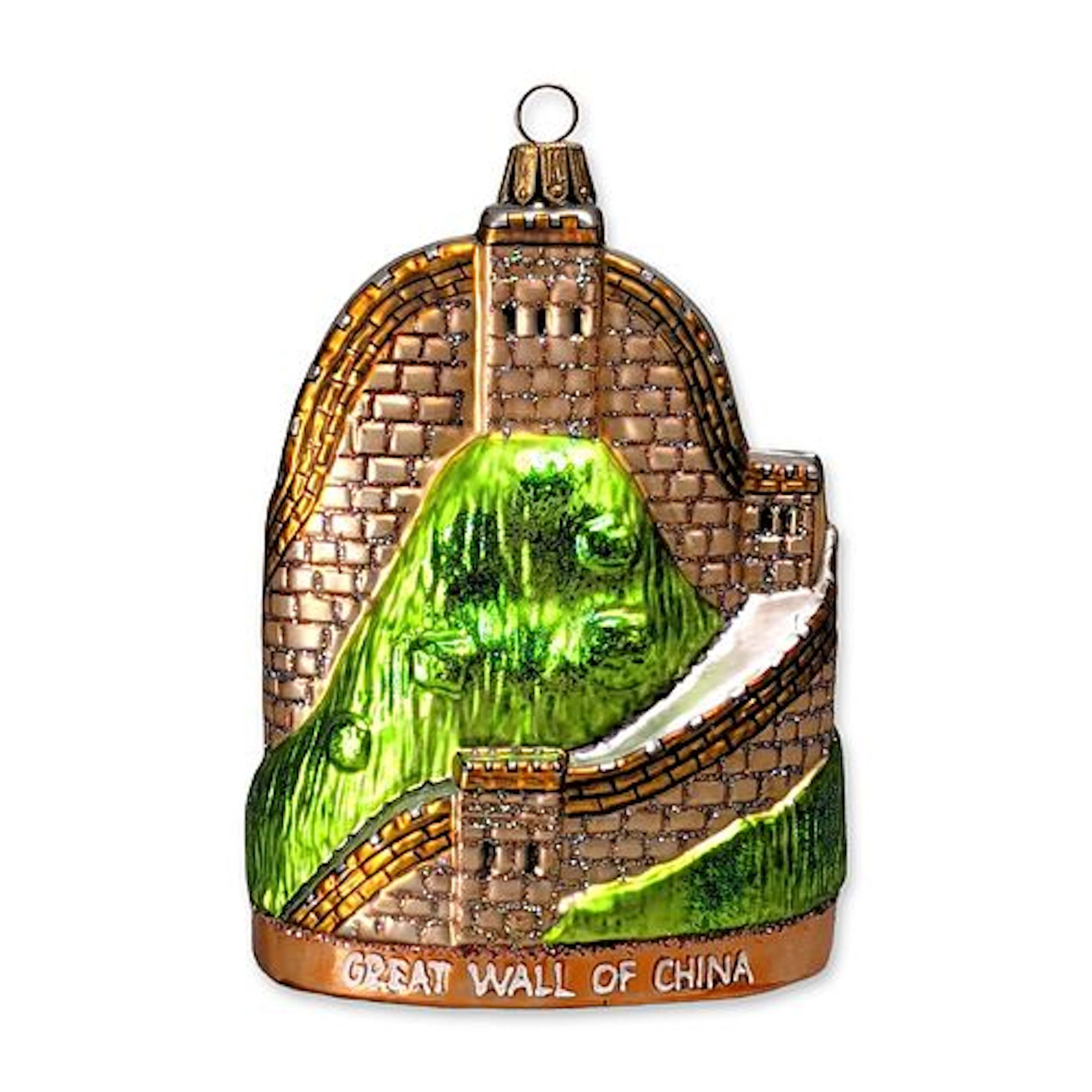 Great Wall of China Glass Christmas Ornament Figurine