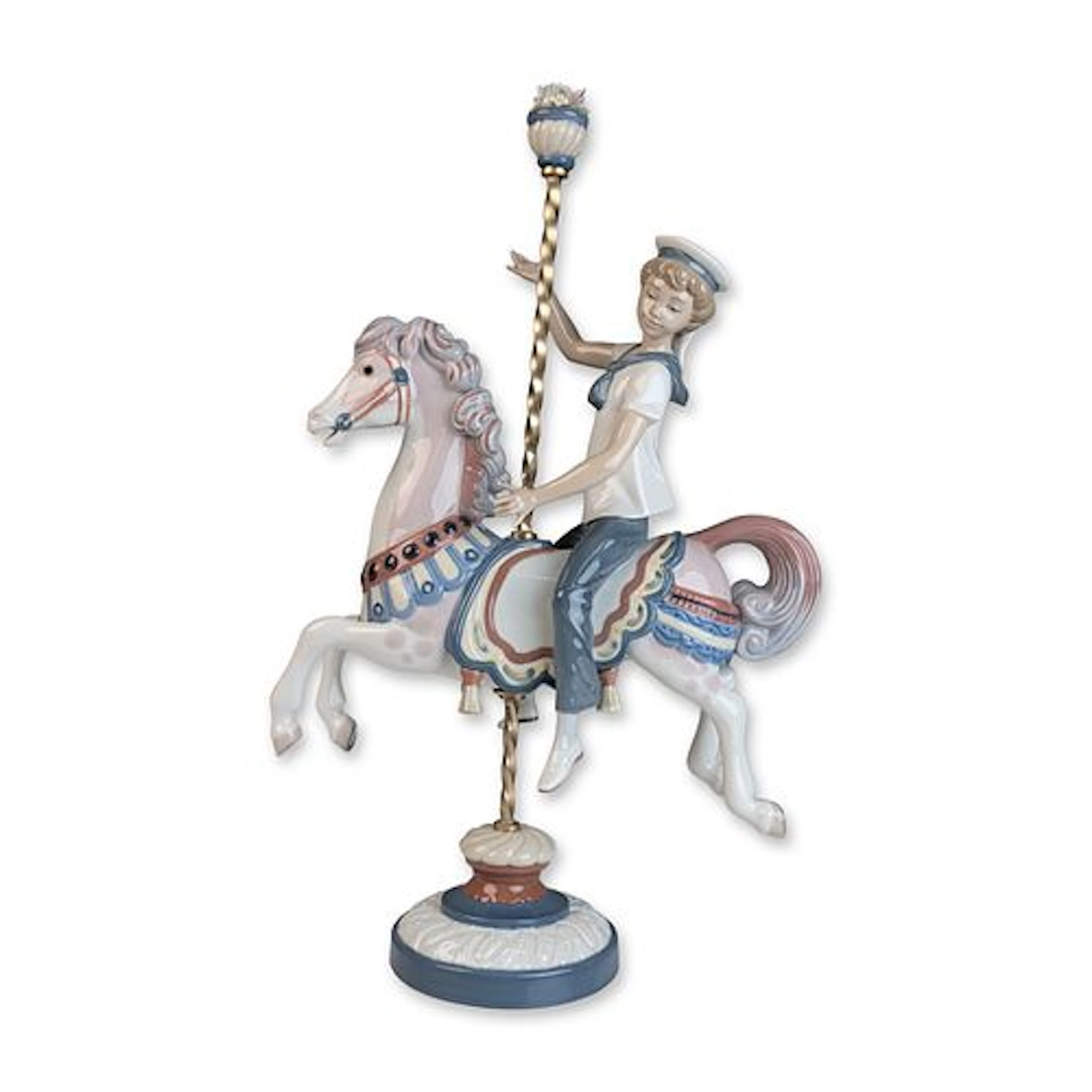 Lladro Porcelain Figurine, Boy on Carousel Horse 01001470