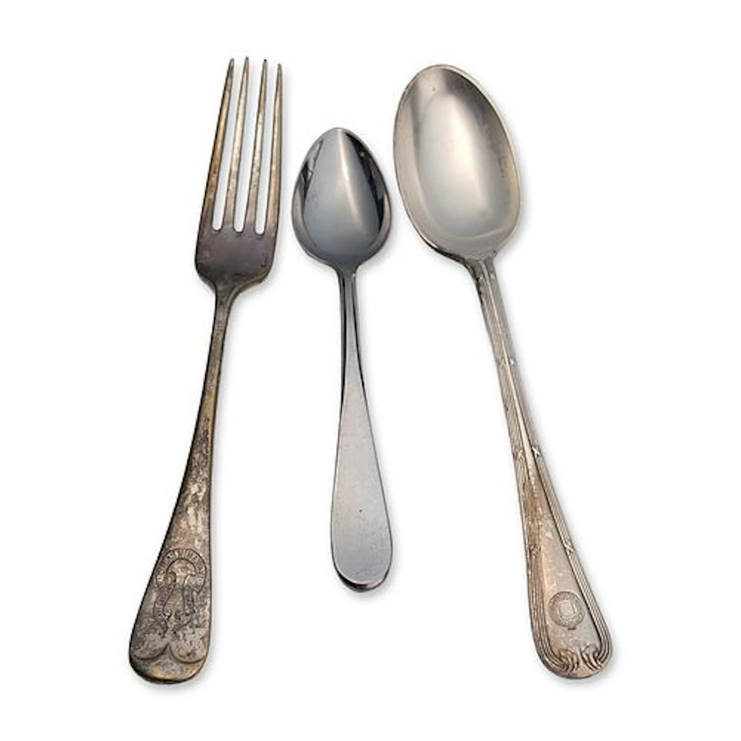3pc Elkington, Christofle, and Briggs Argentine Maritime Flatware