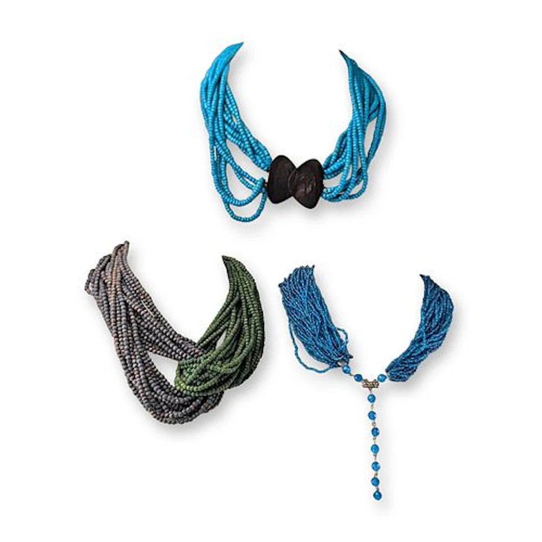 3pc Multi-Strand Beaded Statement Necklaces