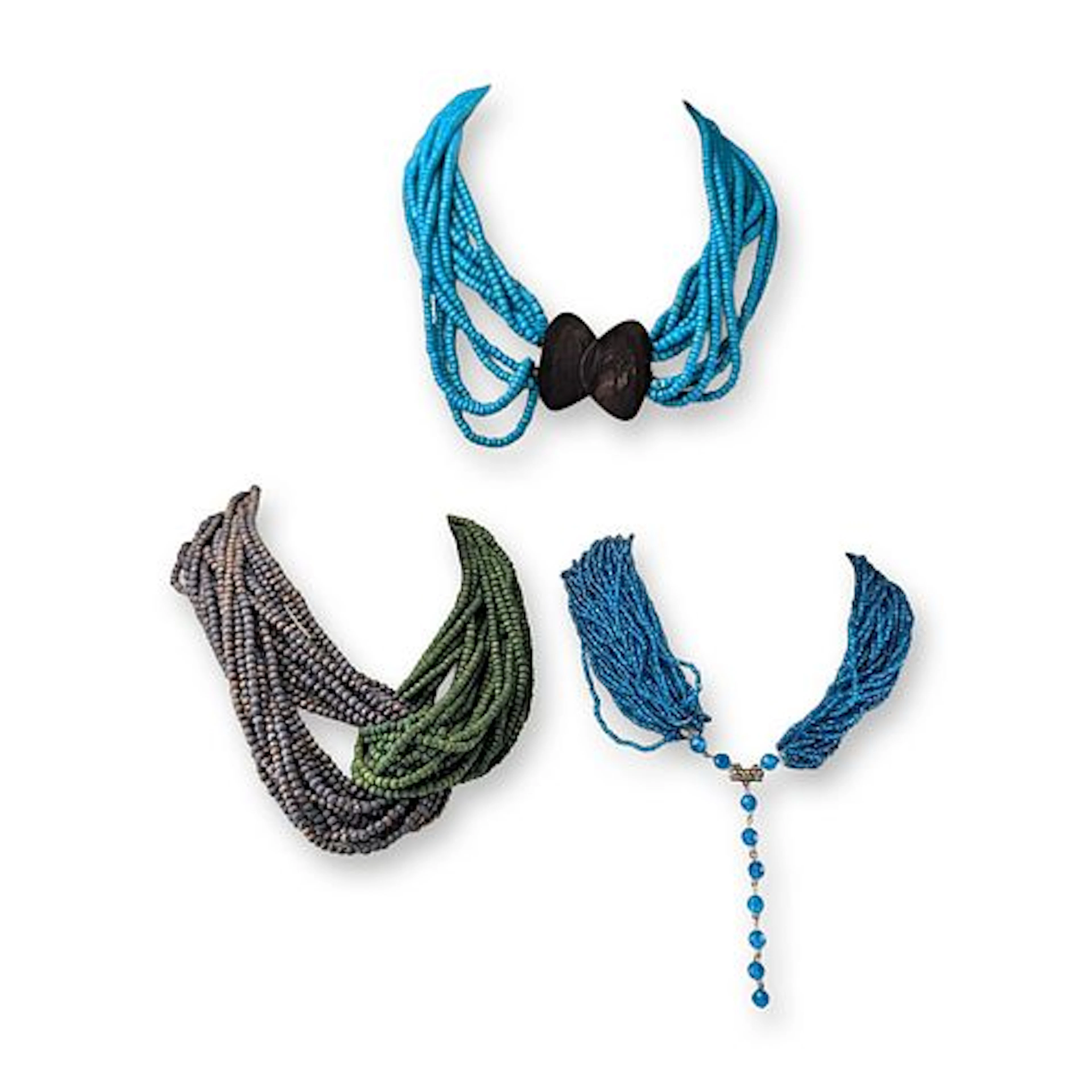3pc Multi-Strand Beaded Statement Necklaces