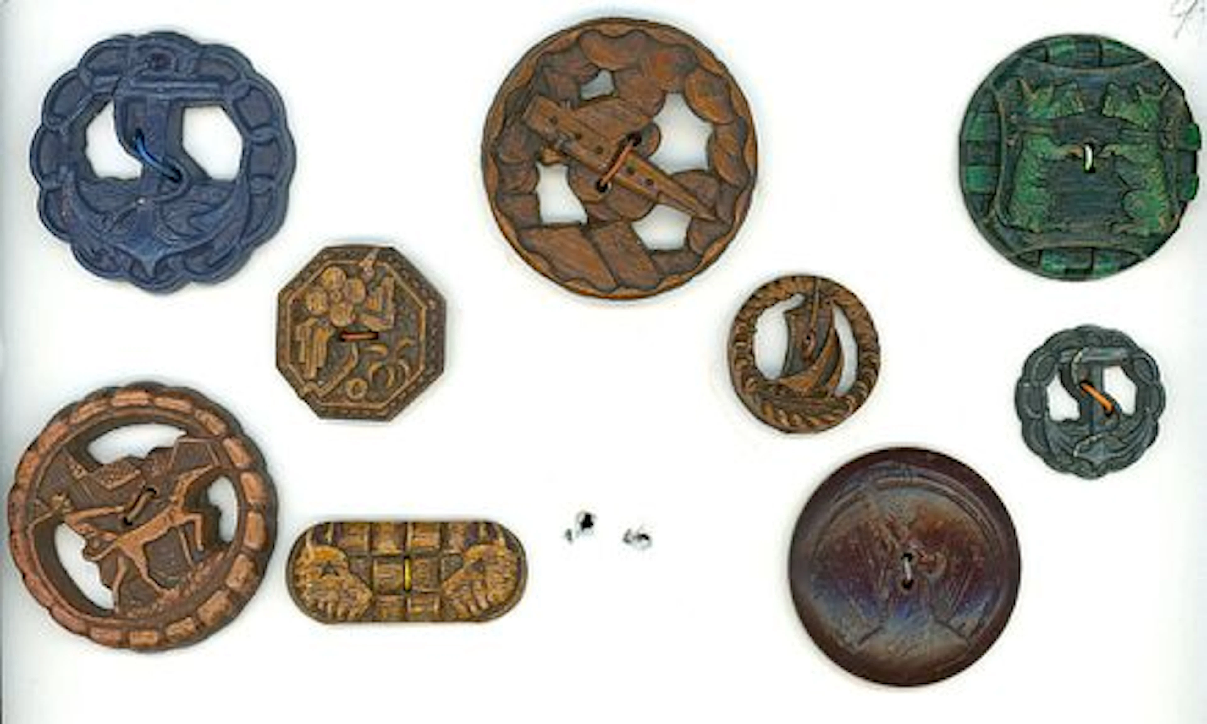 A PARTIAL CARD OF DIVISION THREE BURWOOD BUTTONS