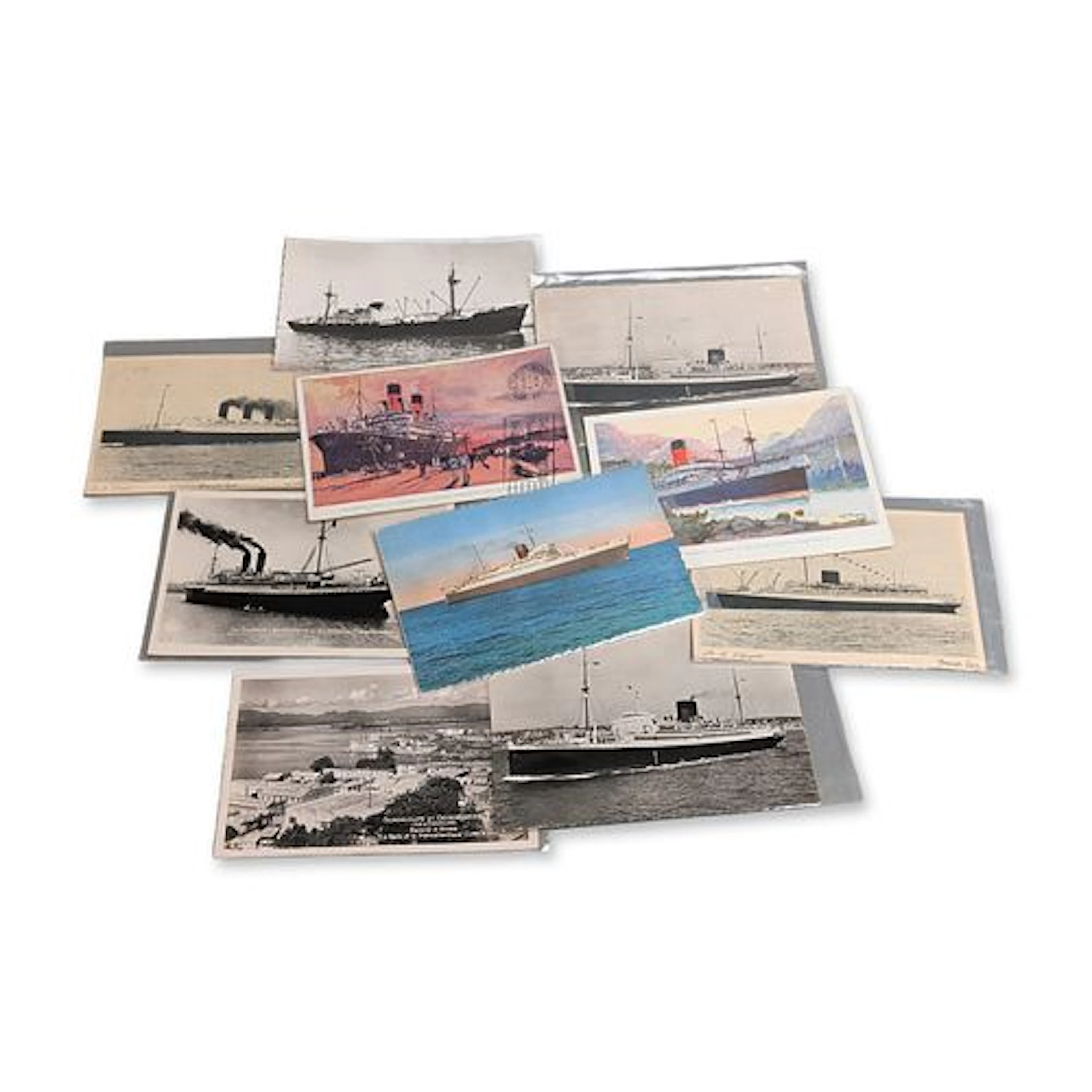 10pc Collection of French Line Transatlantic Steamship Postcards