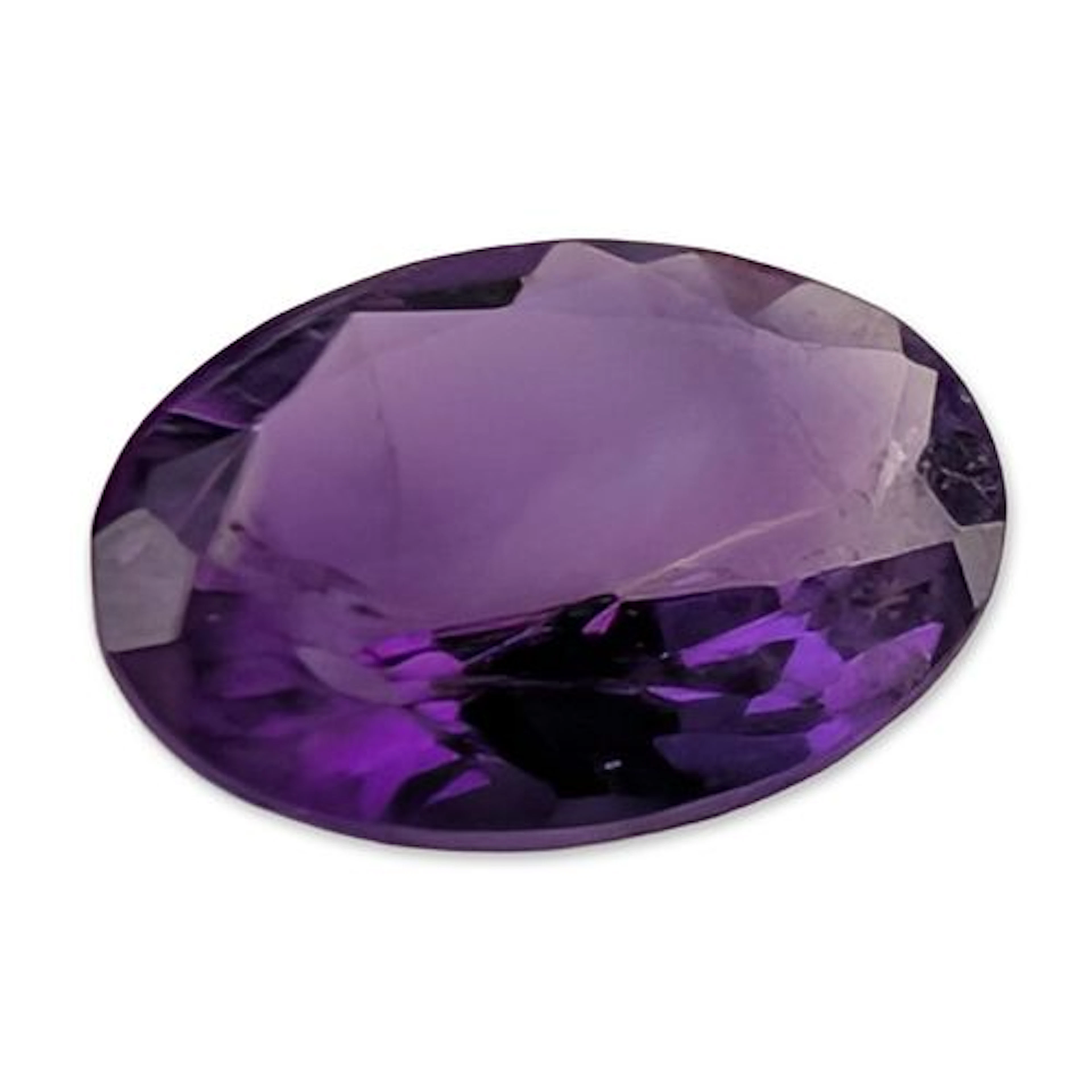 Oval Faceted Purple Amethyst Gemstone