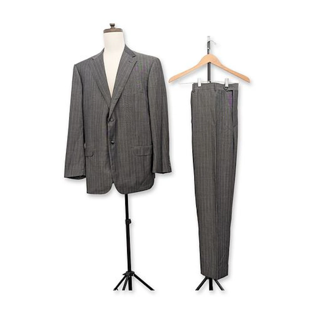 2pc Corneliani Pinstripe Super 120s Merino Wool Suit