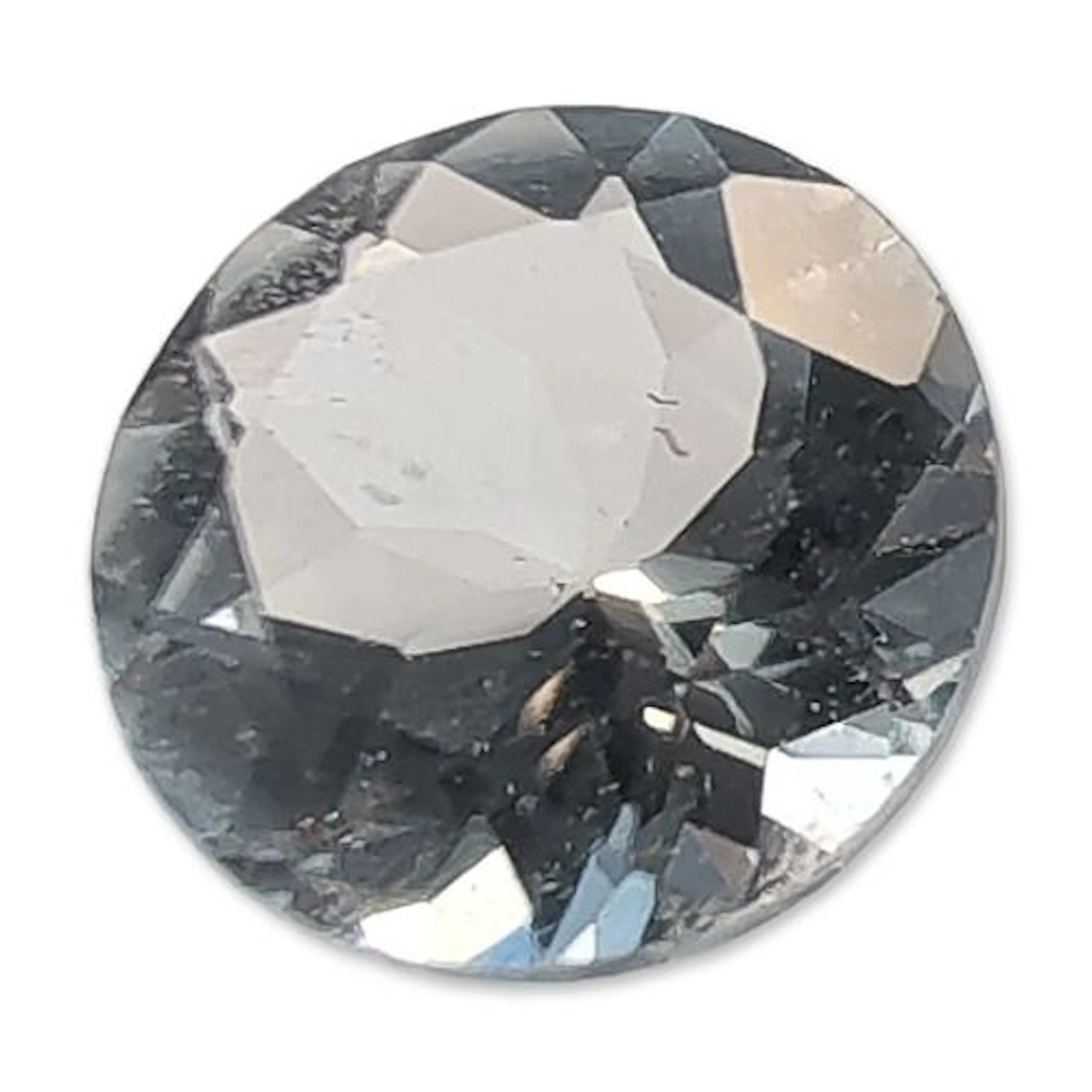 Round Brilliant Cut Faceted Aquamarine Gemstone