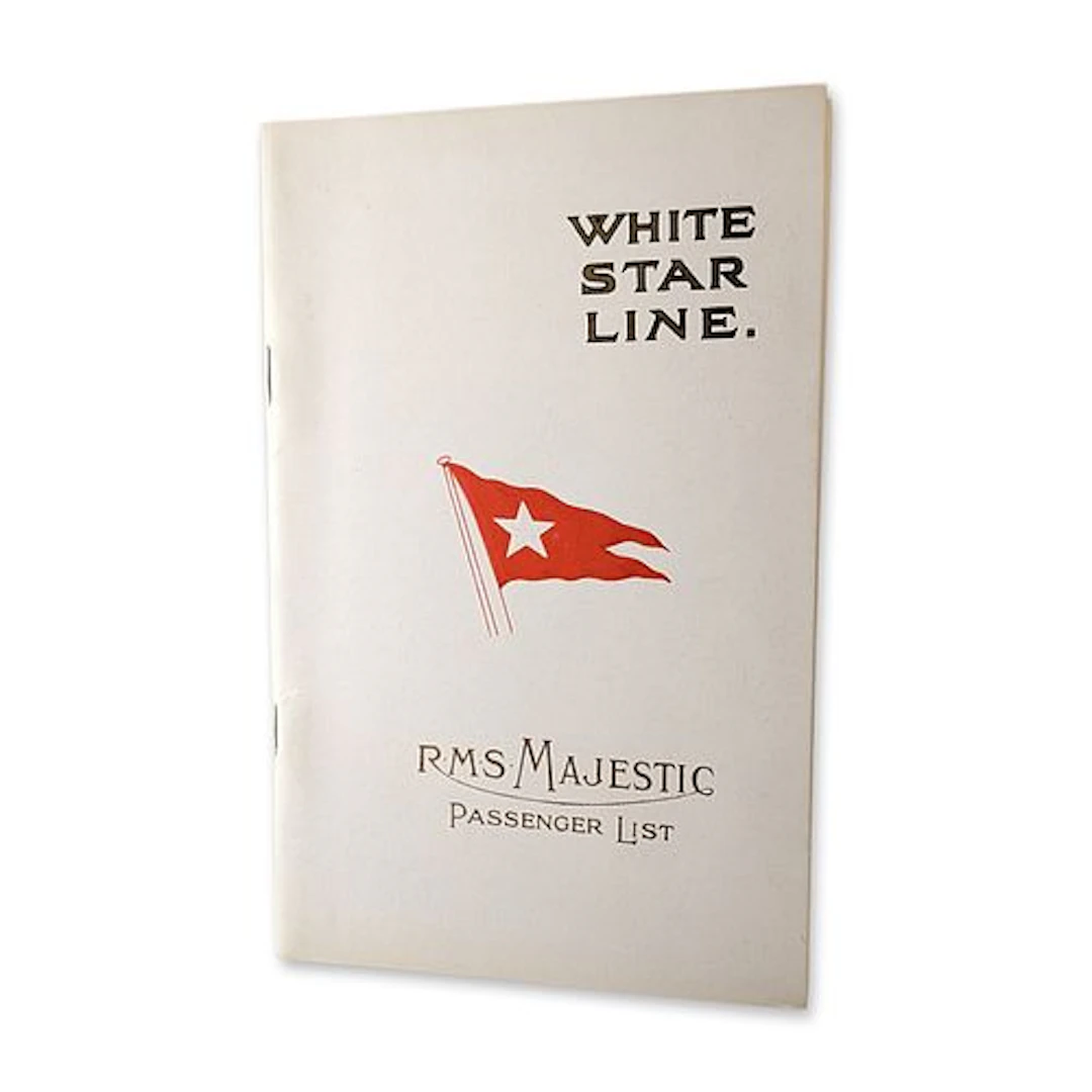 White Star Line 1924 RMS Majestic First-Class Passenger List