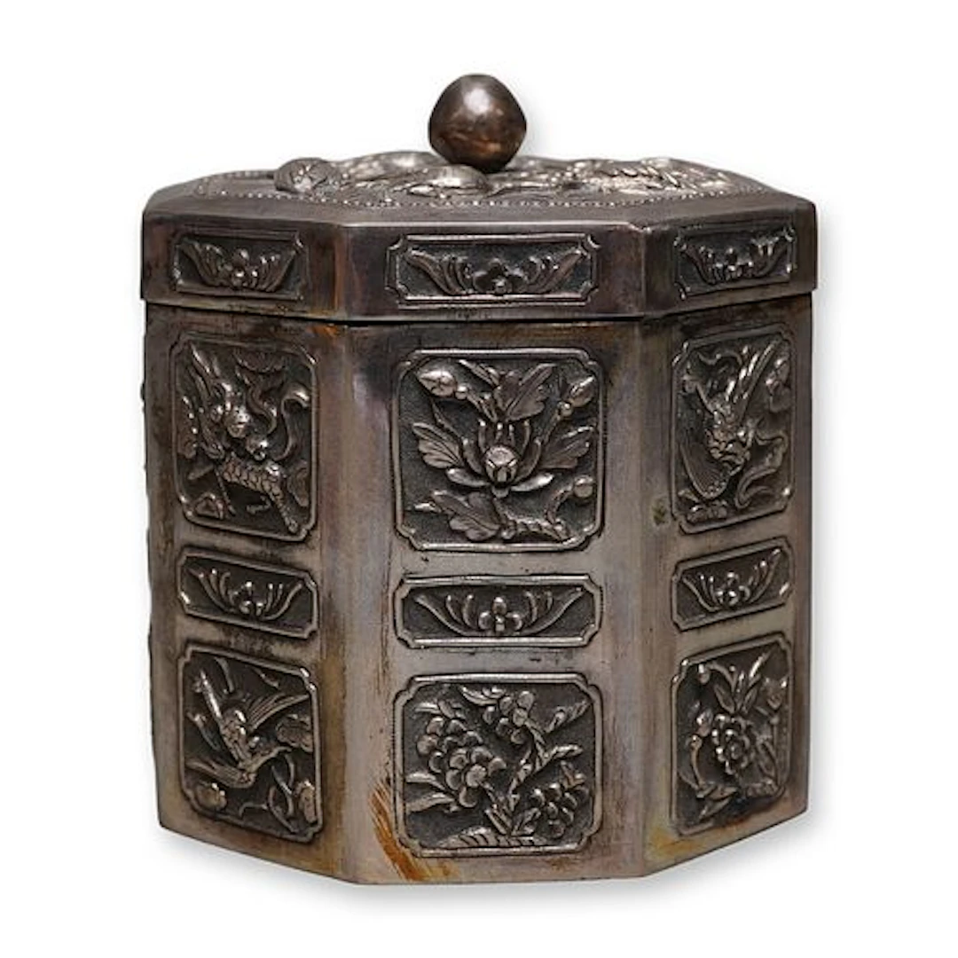 Chinese Export Silver Box, 19th Century Seal