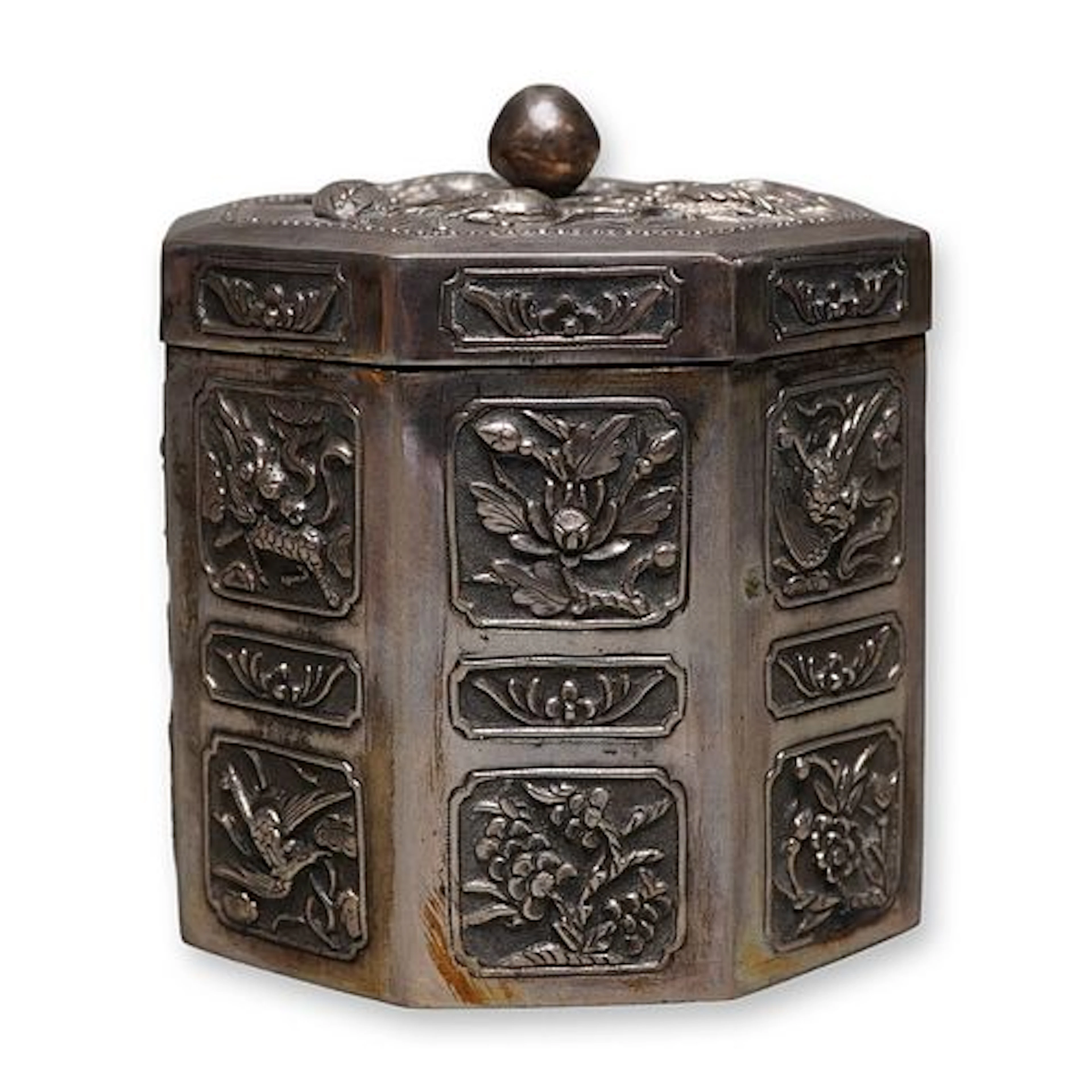 Chinese Export Silver Box, 19th Century Seal